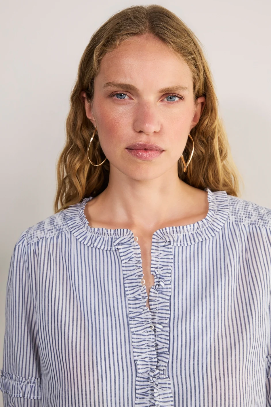 Cecelie Blouse - Blue/Ivory Stripe - Image 2