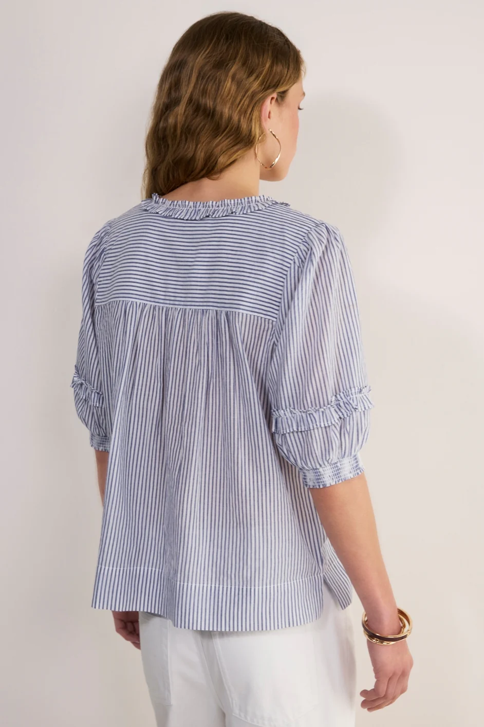 Cecelie Blouse - Blue/Ivory Stripe - Image 5