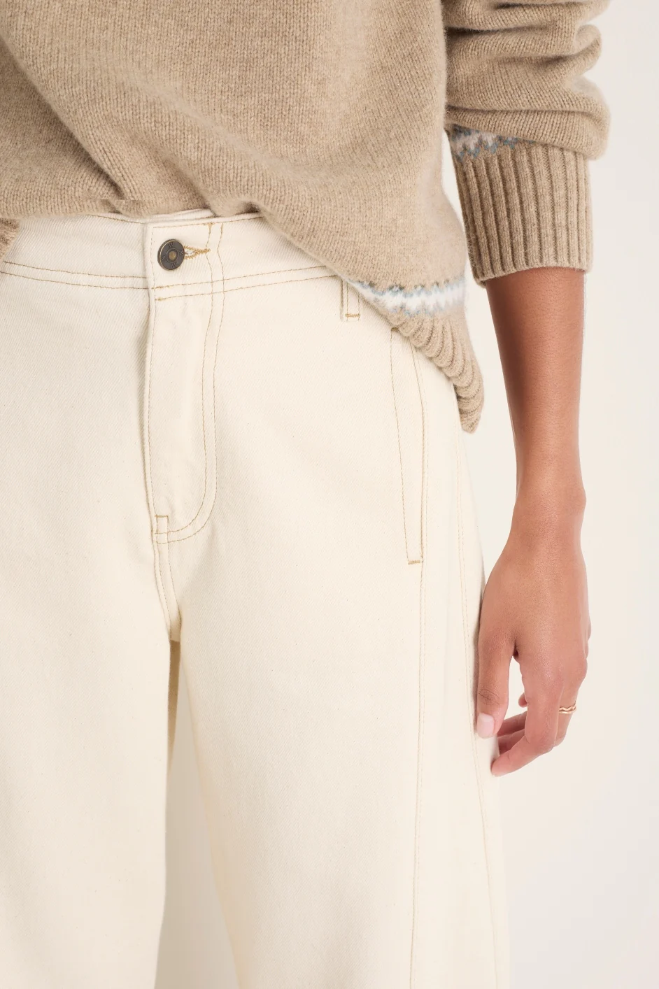 Charlie Horseshoe Jean - Ecru - Image 2
