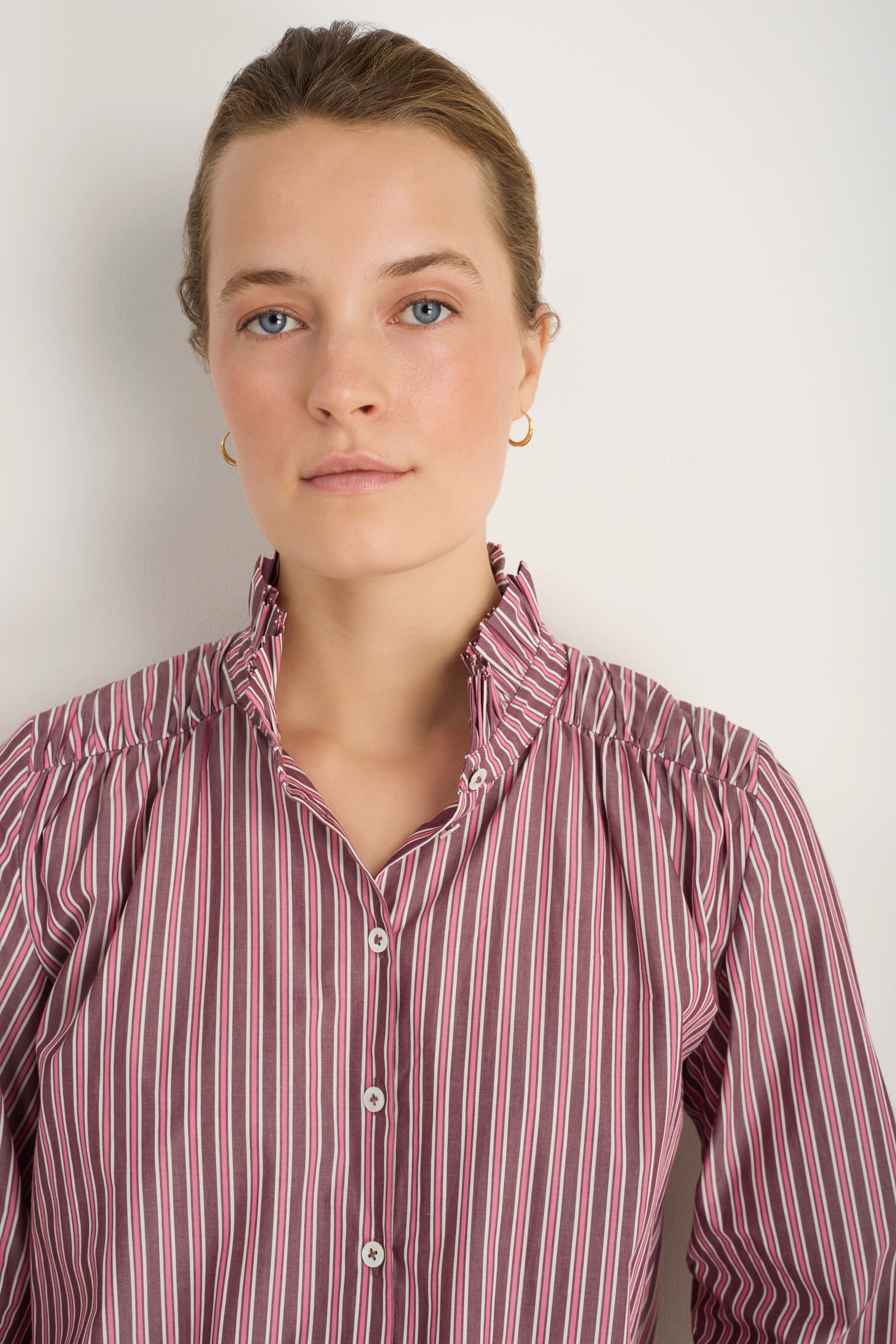 Clemmy Classic Shirt - Deep Fig/Raspberry Pink Stripe - Image 4