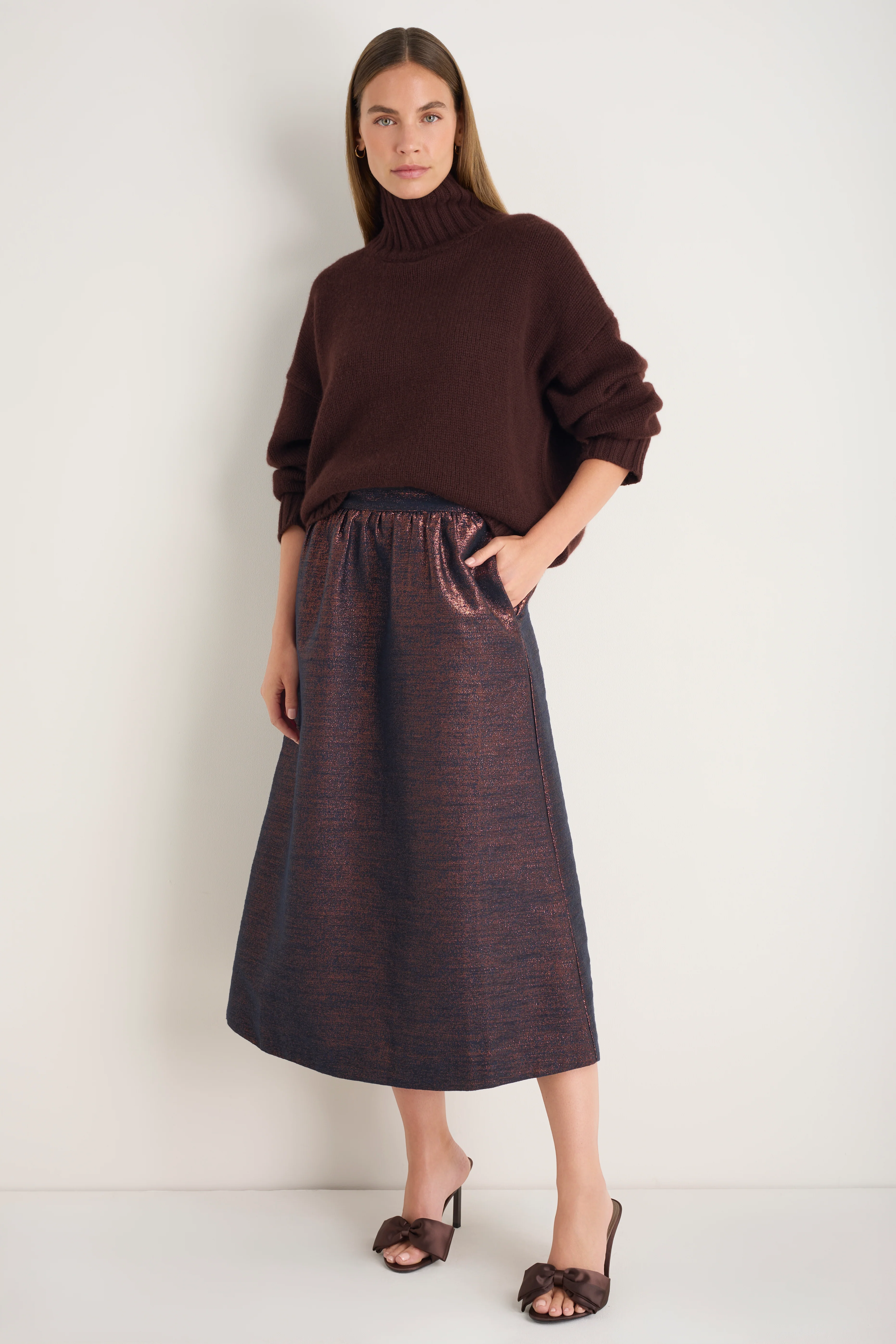 Coral Metallic Skirt - Midnight/Copper - Image 3
