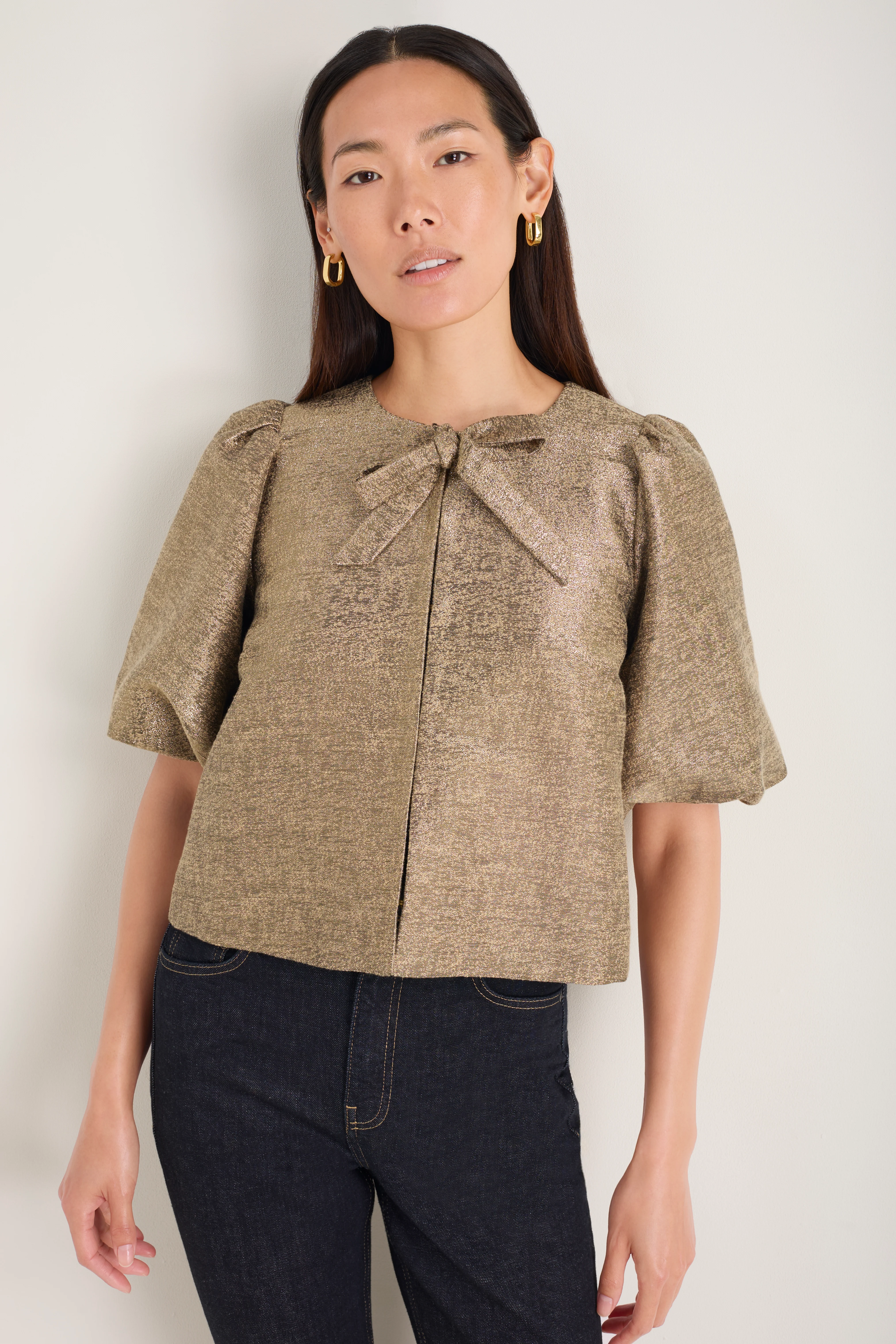 Coral Top - Gold Sparkle