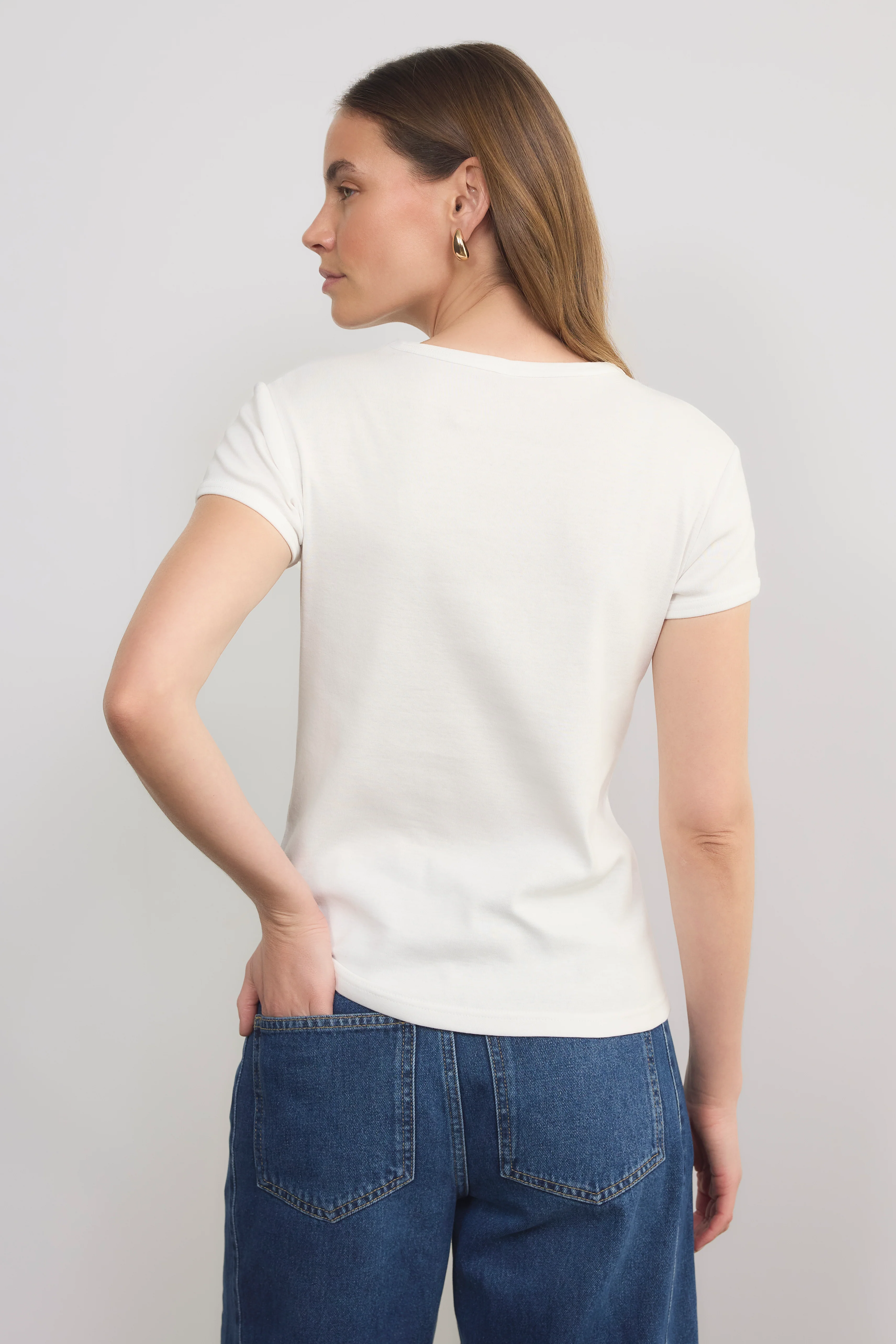 Crissy Slim Tee - White - Image 3