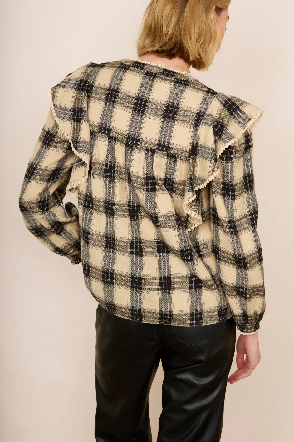 DB X Wyse Cordelia Blouse - Taupe/Black - Image 4