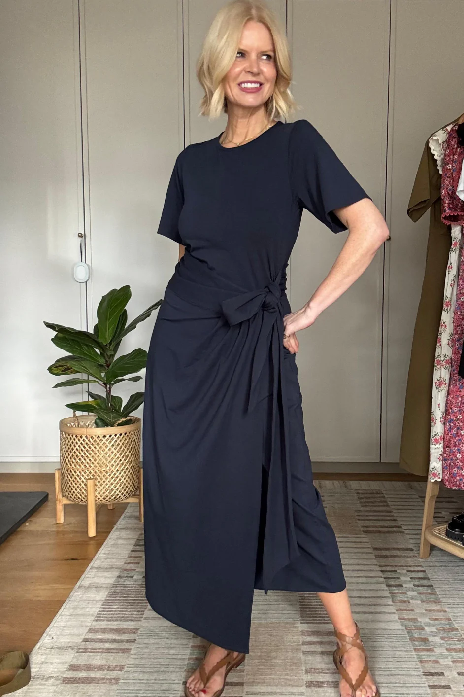 DB X Wyse Jersey Wrap Dress - Midnight - Image 5