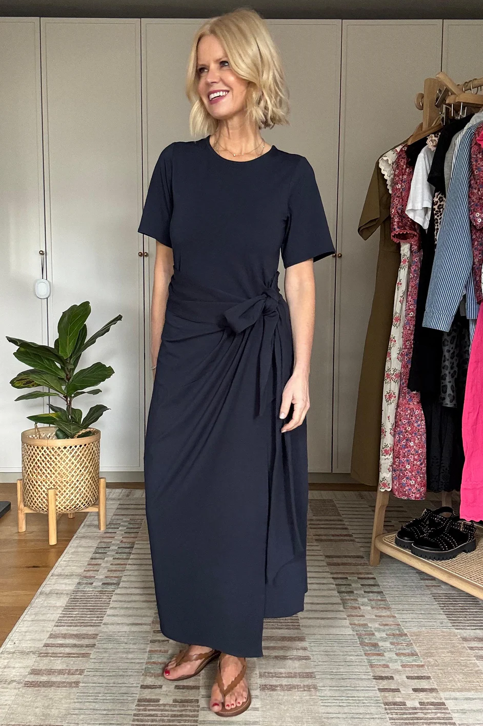 DB X Wyse Jersey Wrap Dress - Midnight - Image 6