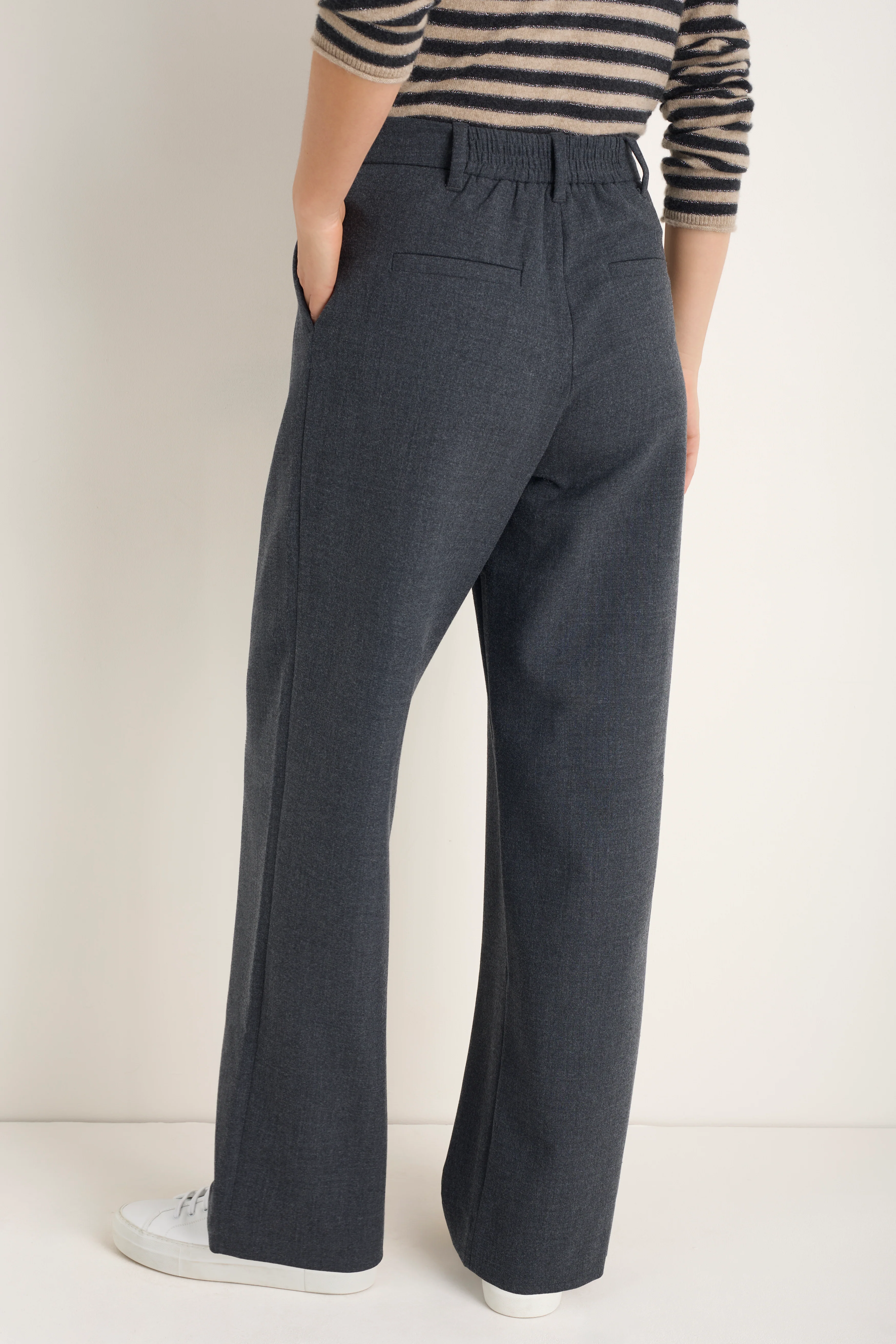 DB x WYSE Wool Blend Pleated Trouser - Charcoal Grey - Image 3