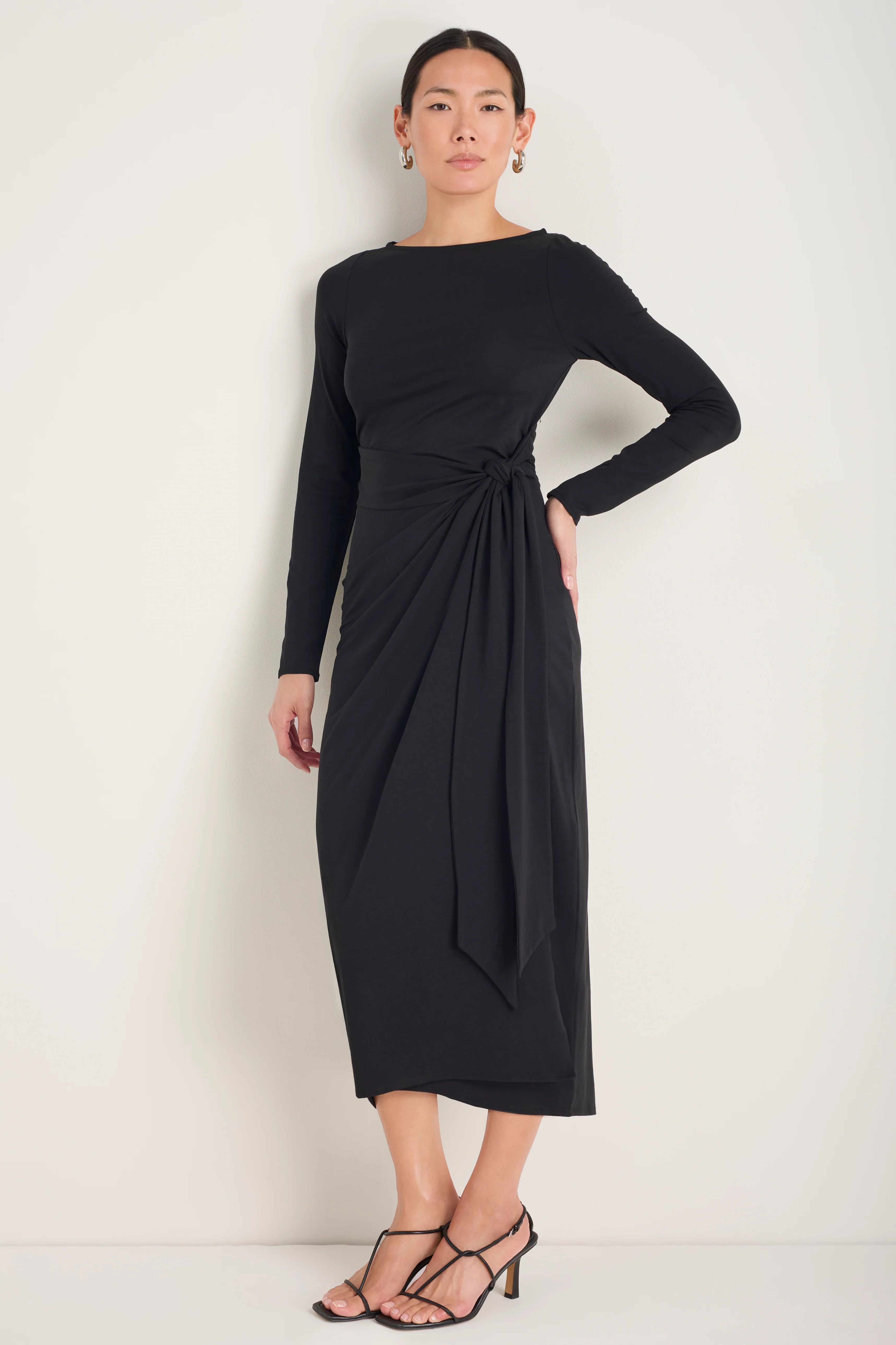 DB x WYSE Wrap Dress - Black - Image 3
