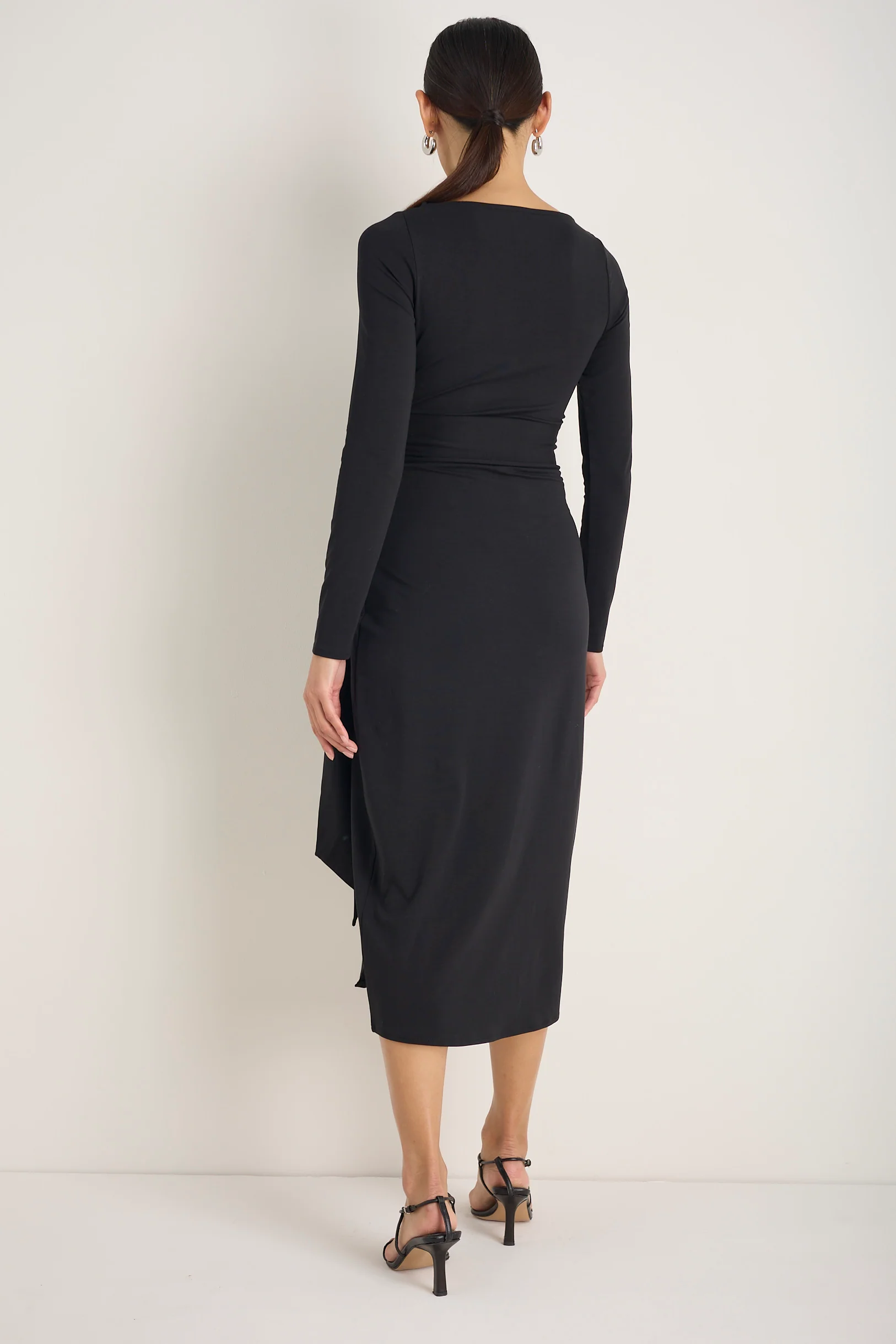 DB x WYSE Wrap Dress - Black - Image 4