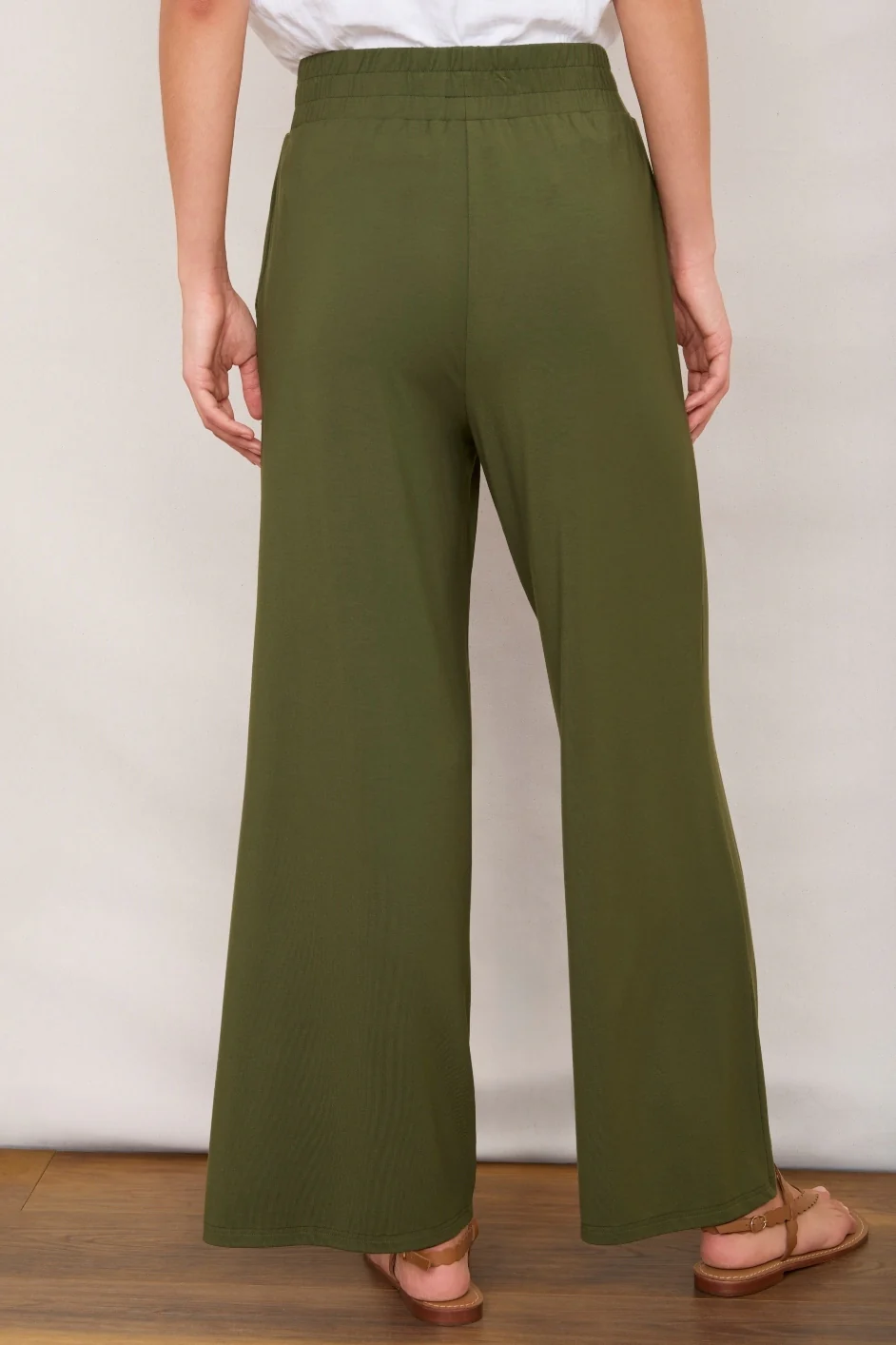 Delphine Pull On Trouser - Moss Green - Image 3