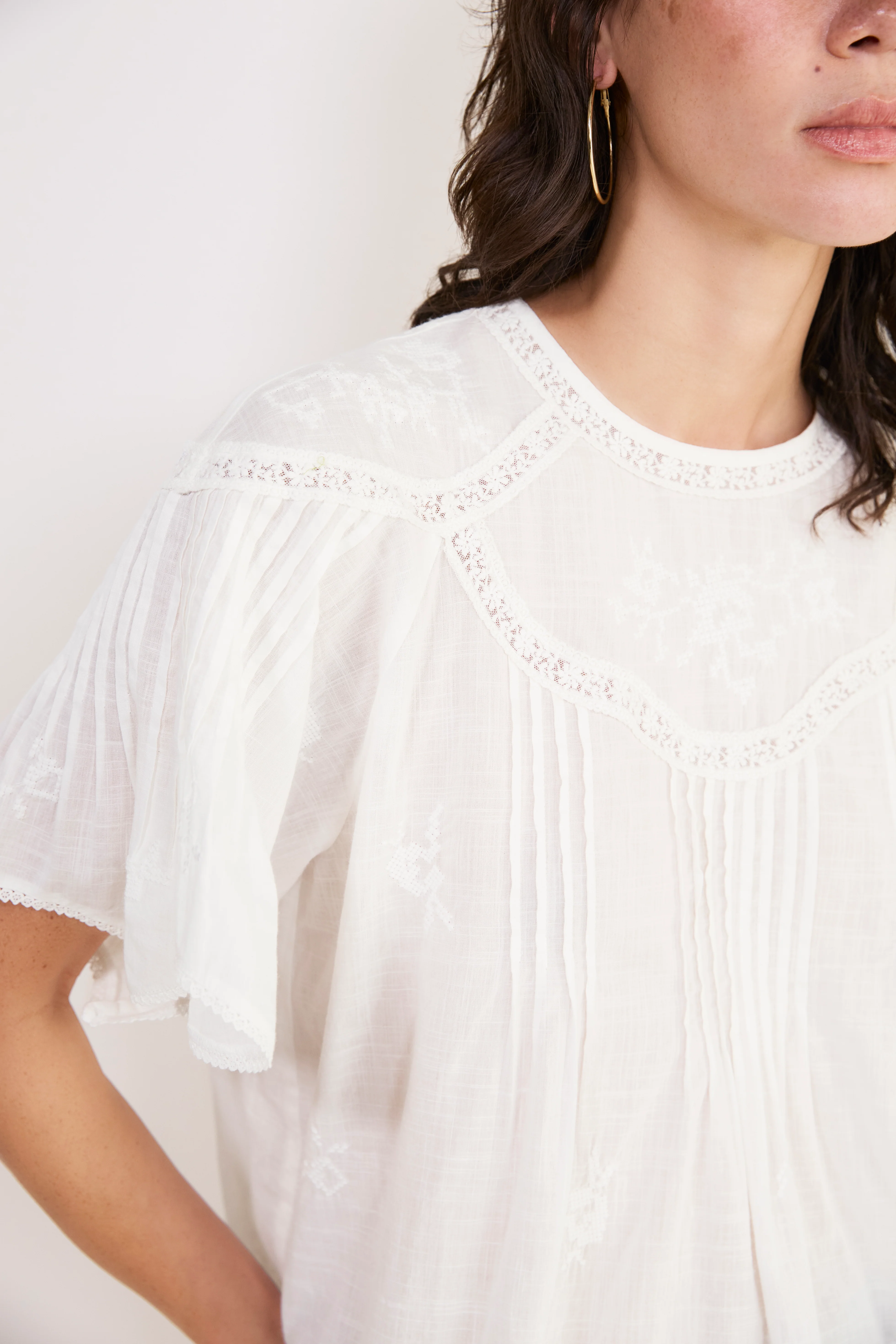 Dominique Top - White Embroidered - Image 3