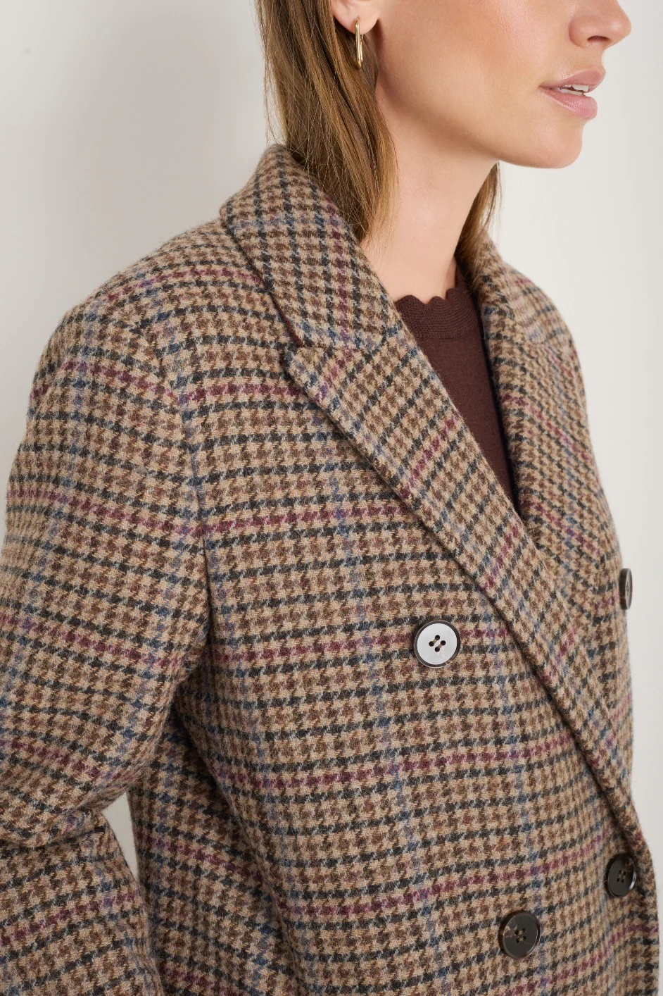 Dorothea Coat - Brown Check - Image 2