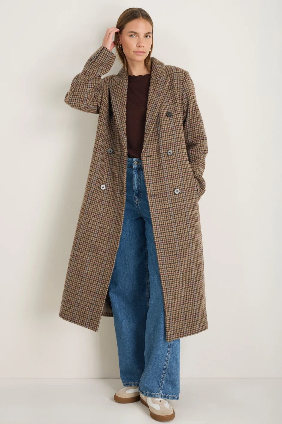Dorothea Coat - Brown Check - Image 3