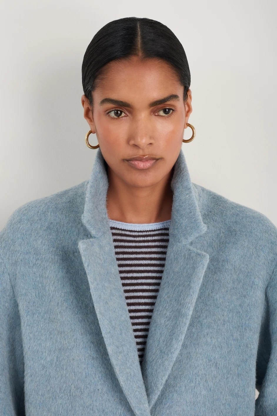 Dylan Drawn Cloth Coat - Blue - Image 4