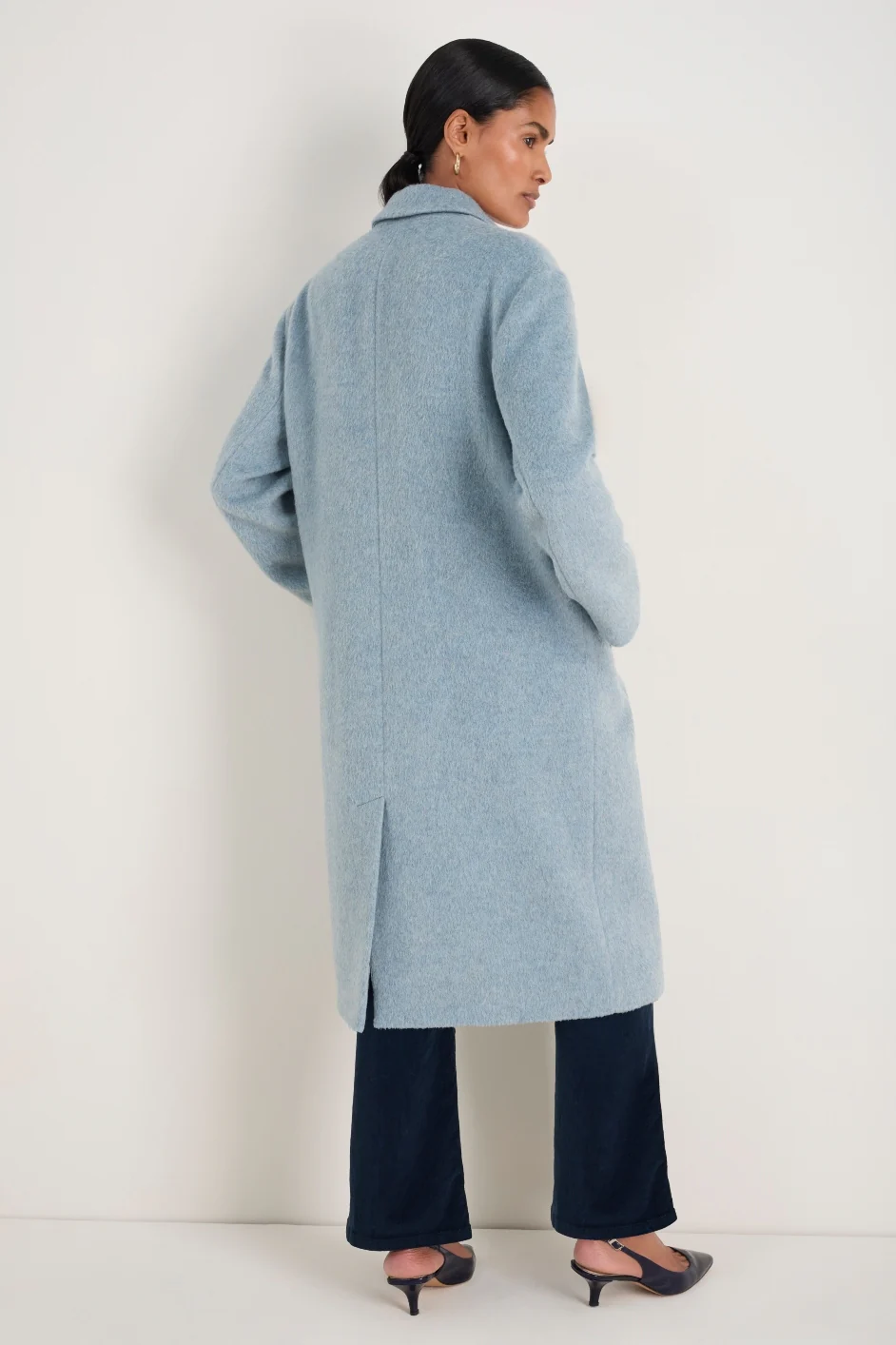 Dylan Drawn Cloth Coat - Blue - Image 5