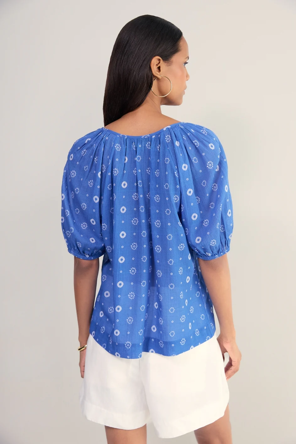 Edie Blouse - Soft Cobalt Shibori - Image 4