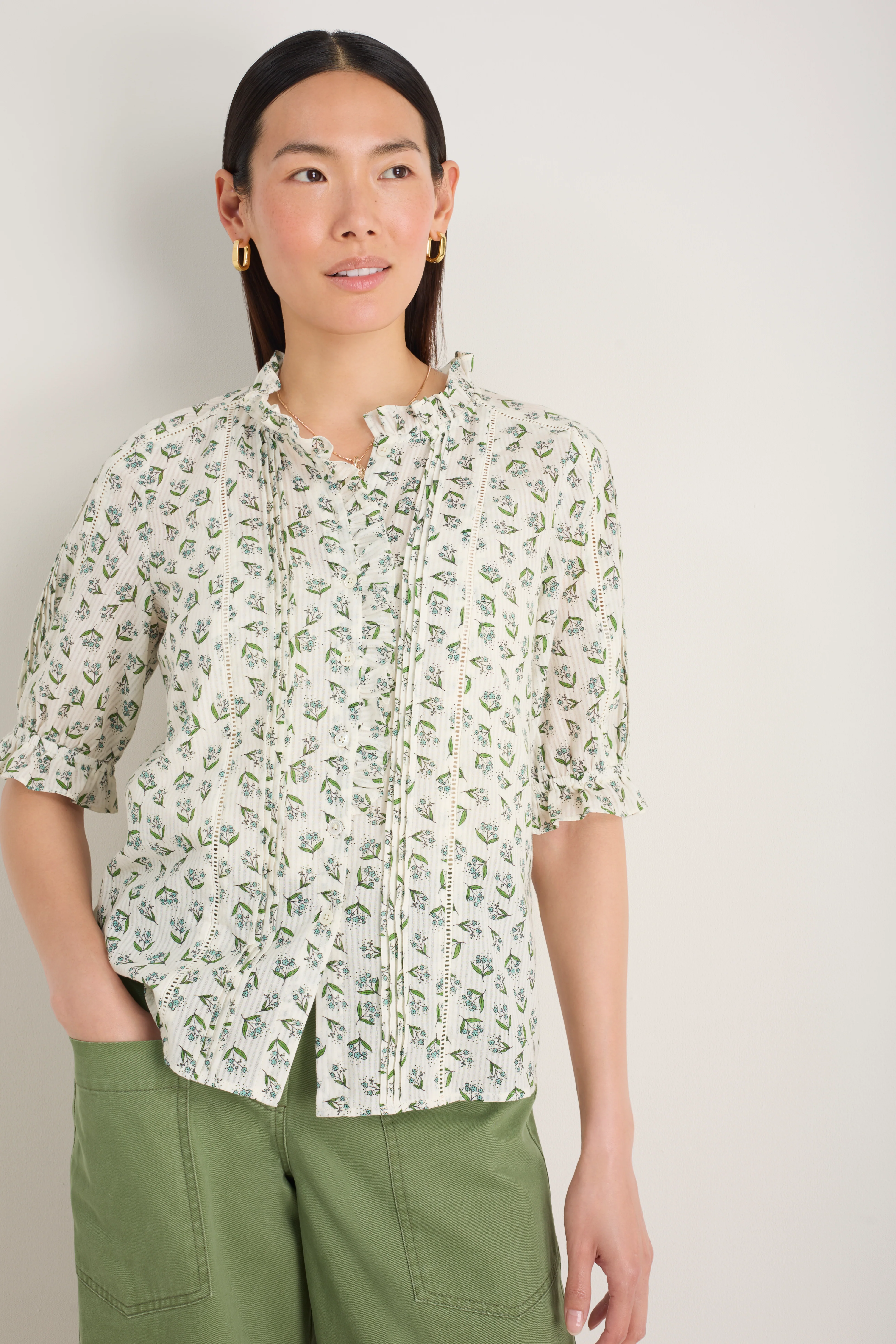 Elara Blouse - Ivory Stamp Floral - Image 4