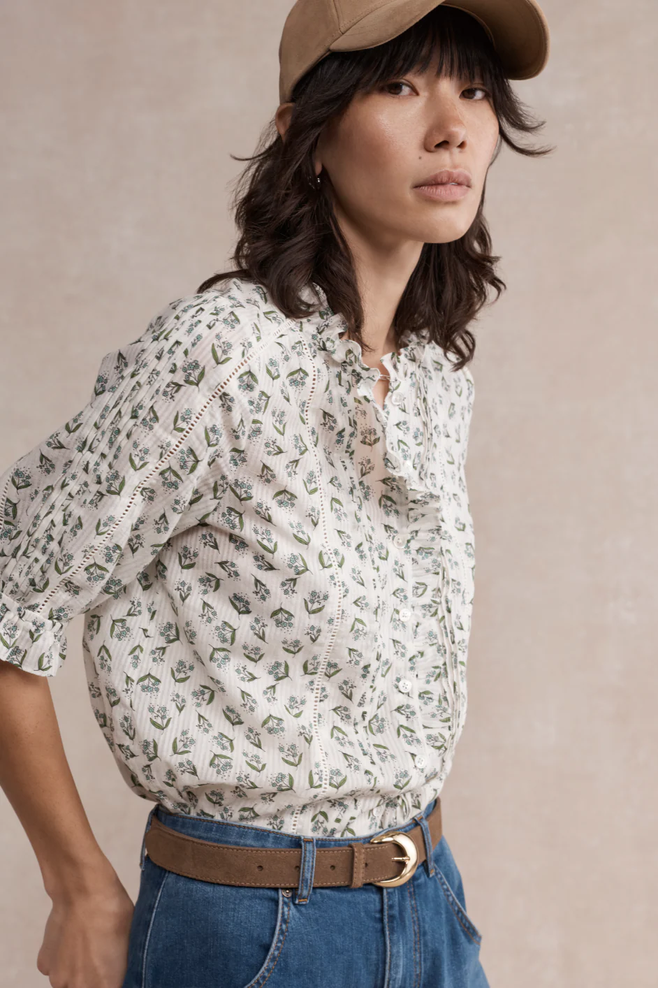 Elara Blouse - Ivory Stamp Floral - Image 6