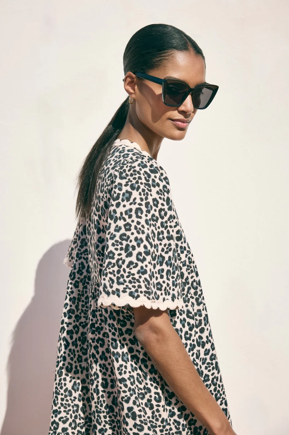 Elise Dress - Leopard/Metallic Stripe - Image 3