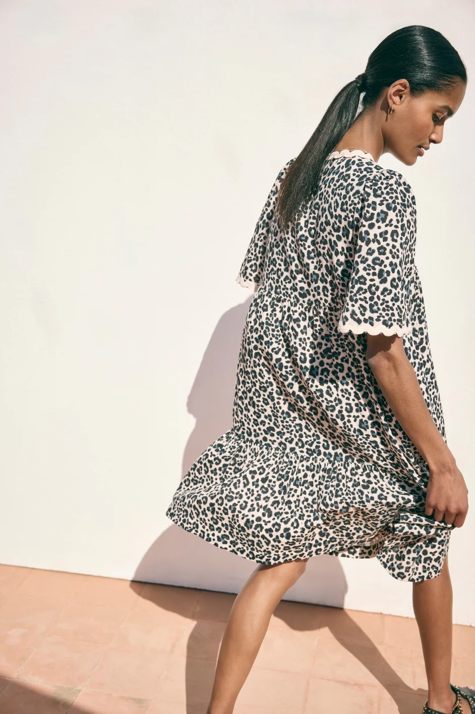 Elise Dress - Leopard/Metallic Stripe - Image 4