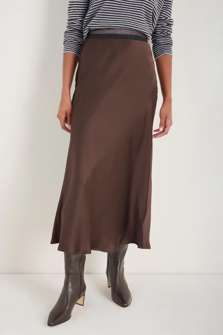 Ella Silk Skirt - Cocoa - Image 2