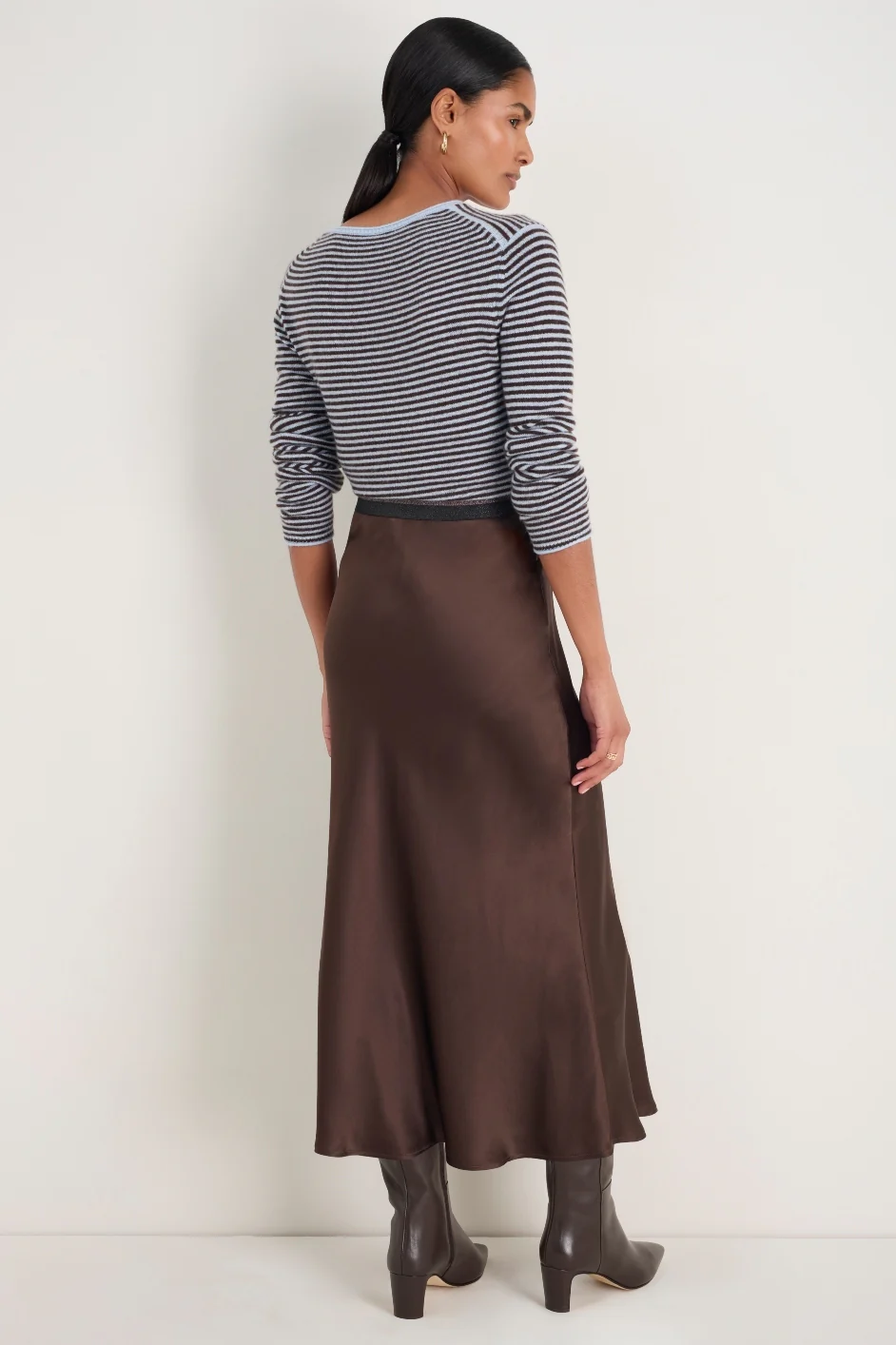 Ella Silk Skirt - Cocoa - Image 3