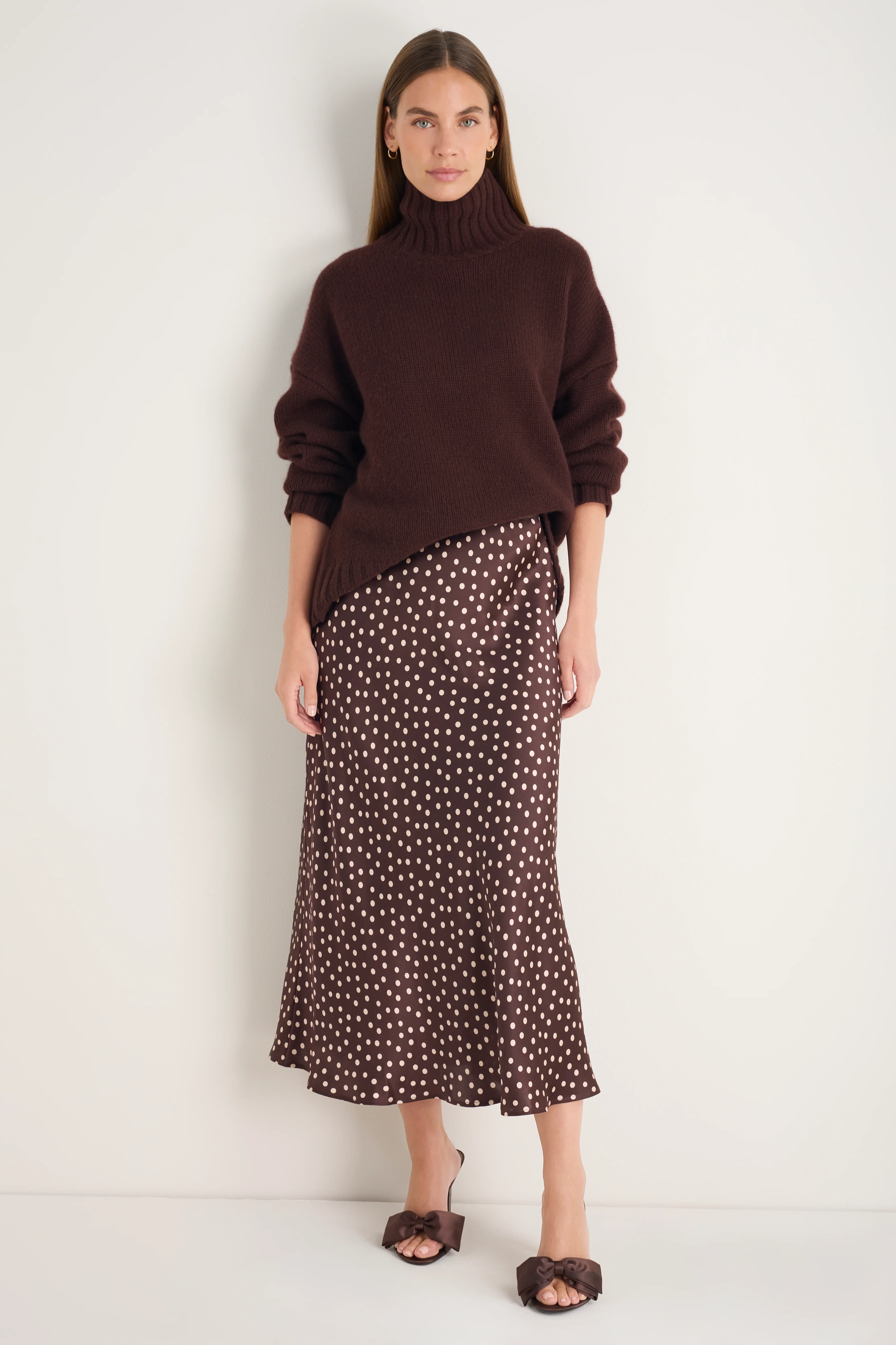 Ella Silk Skirt - Cocoa Spot