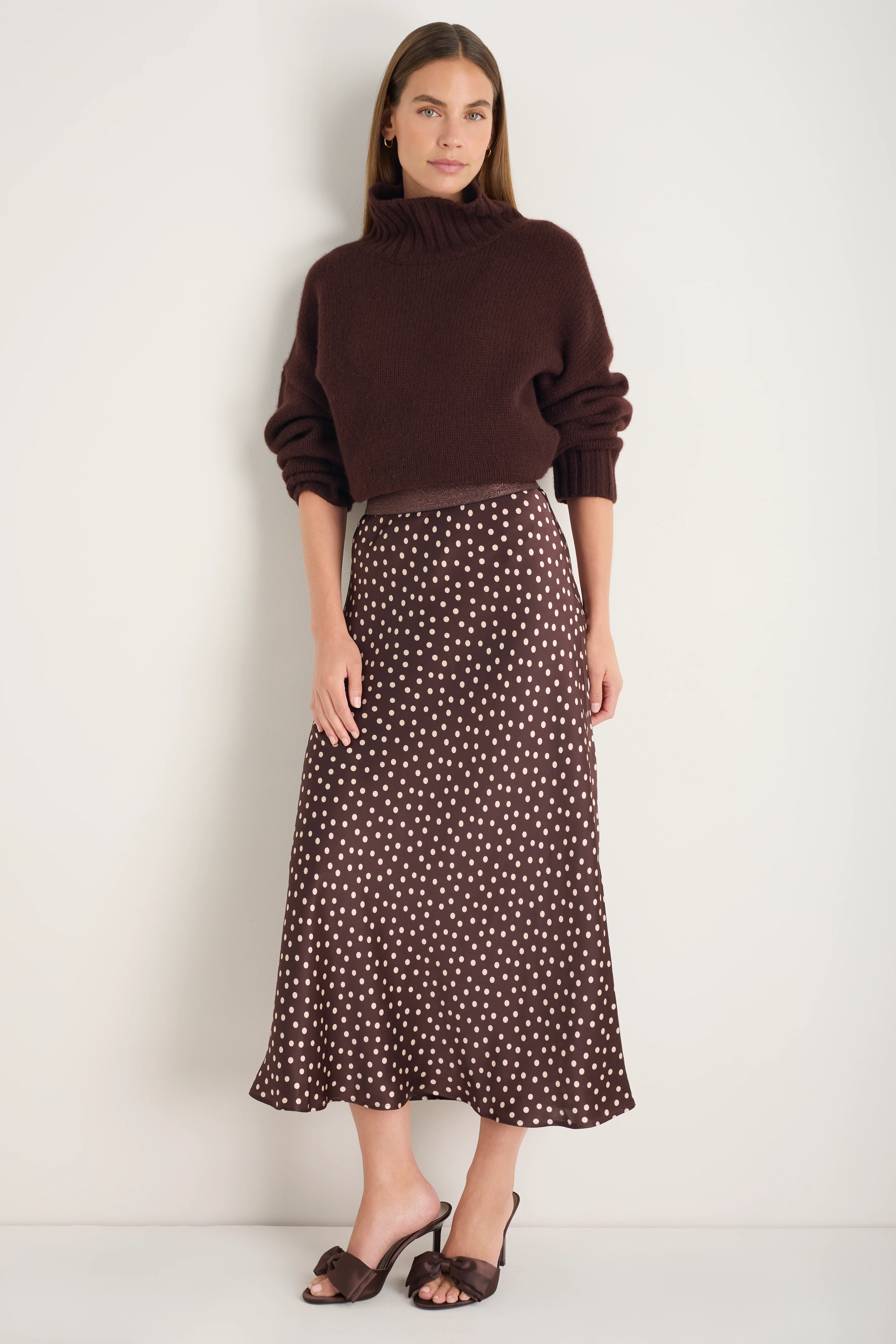 Ella Silk Skirt - Cocoa Spot - Image 3