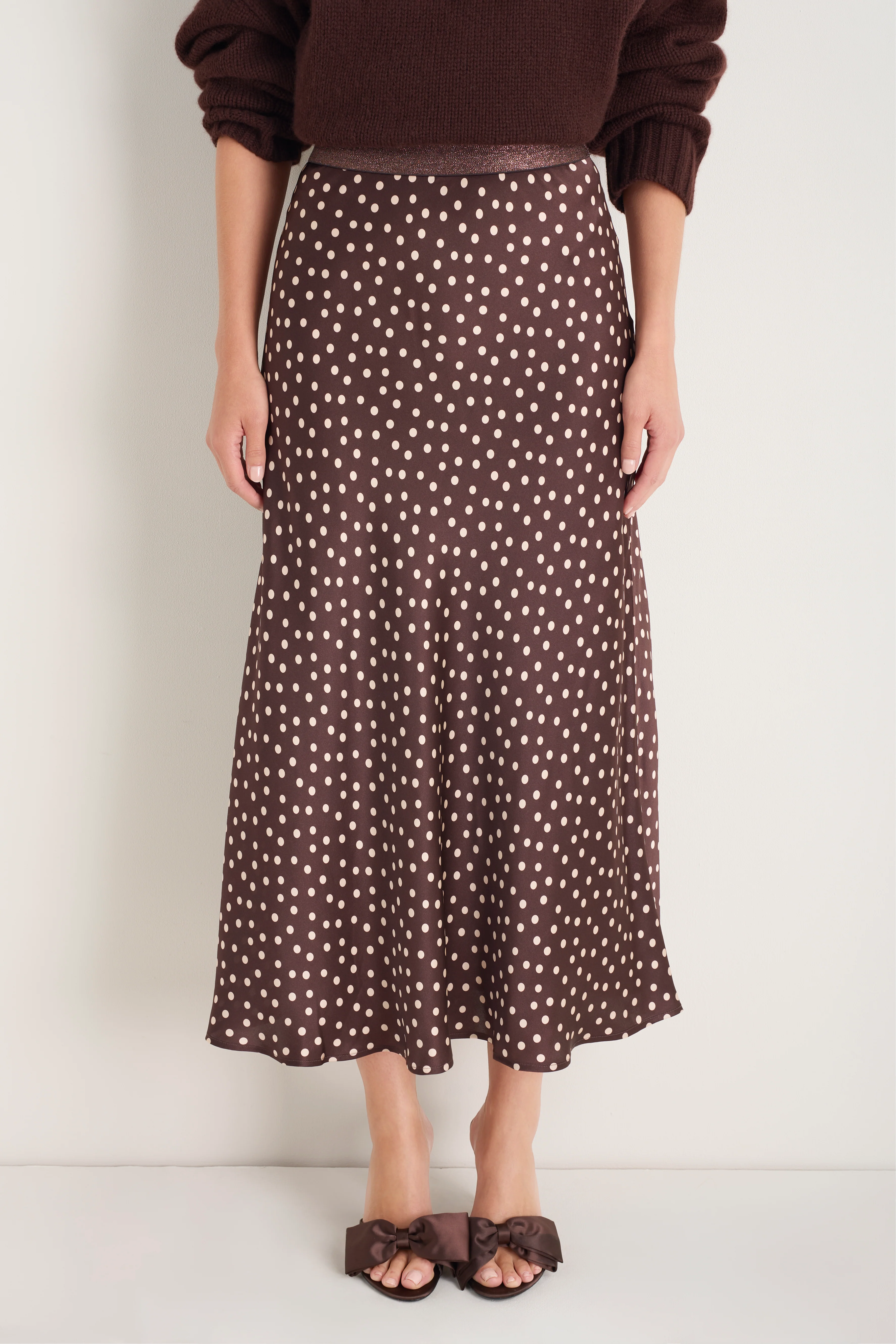 Ella Silk Skirt - Cocoa Spot - Image 4