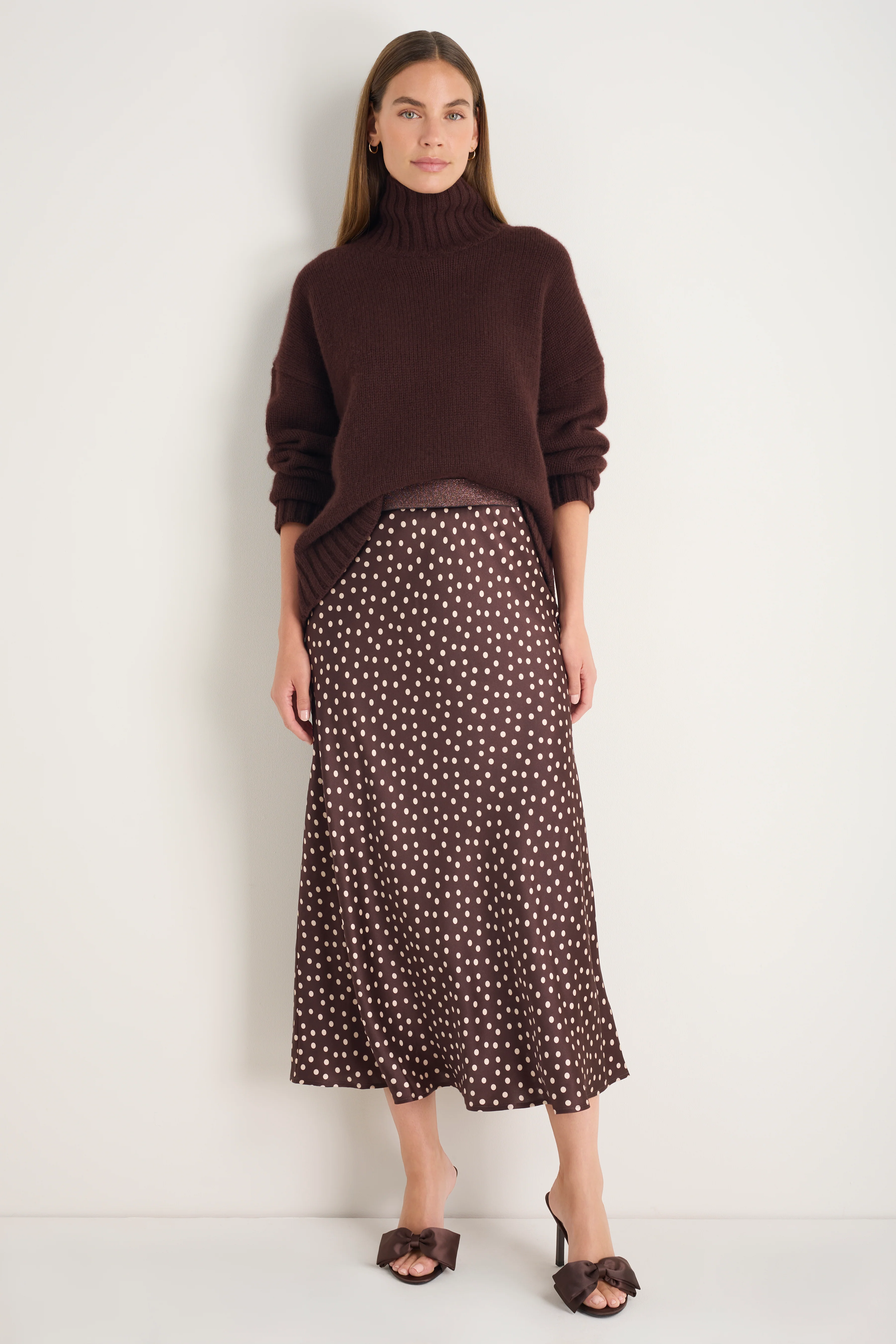 Ella Silk Skirt - Cocoa Spot - Image 6