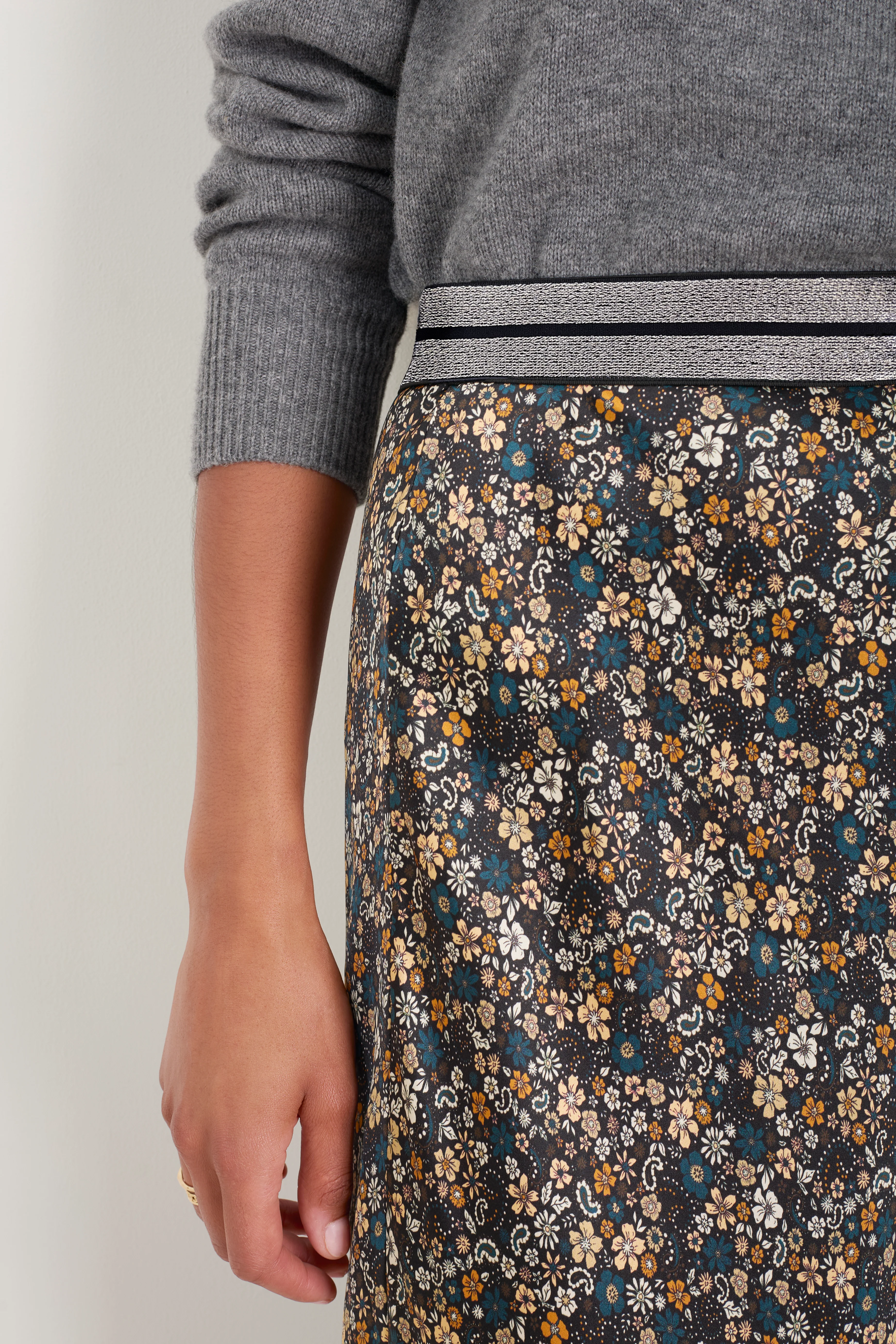 Ella Silk Skirt - Retro Floral Scarf - Image 2