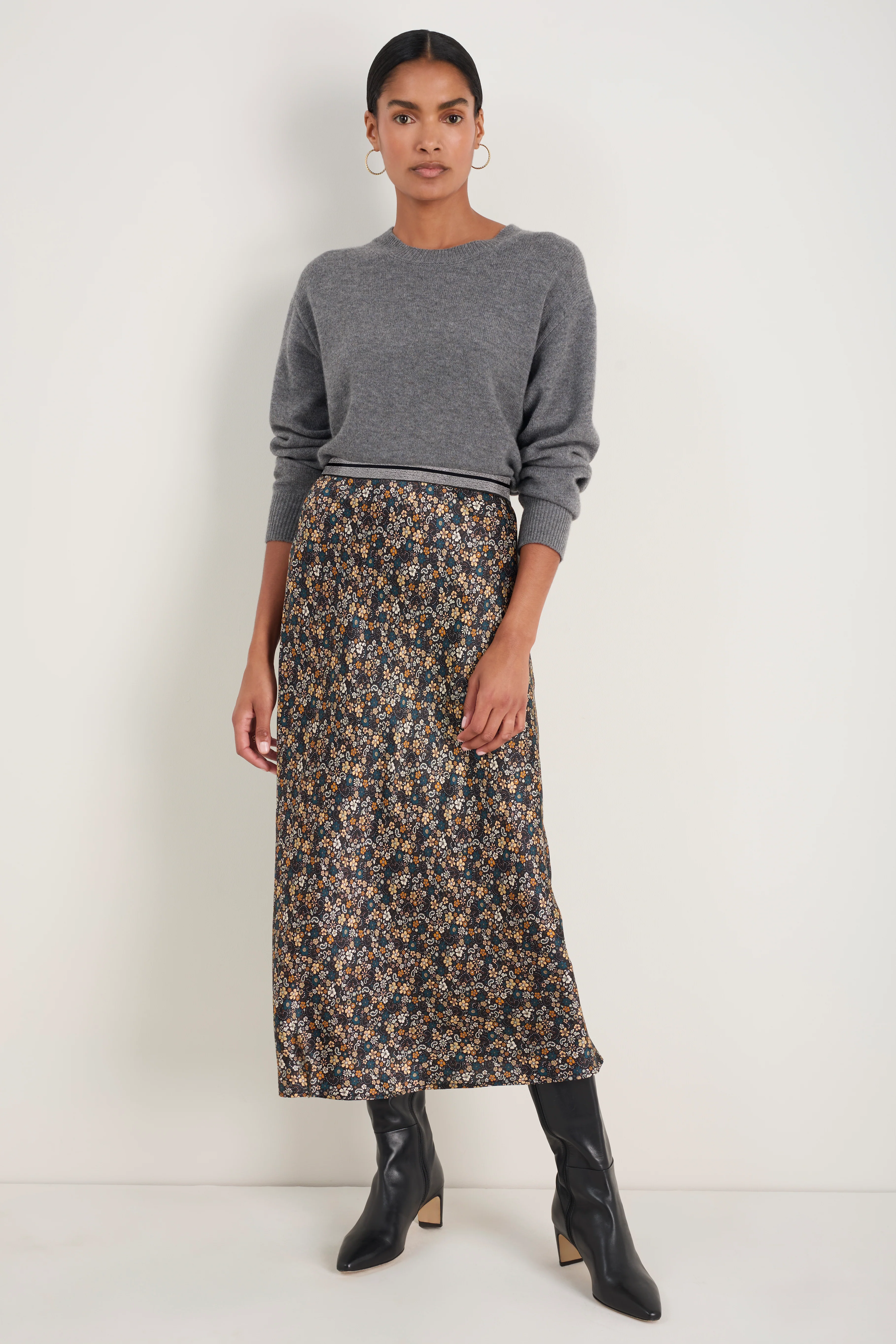 Ella Silk Skirt - Retro Floral Scarf - Image 3