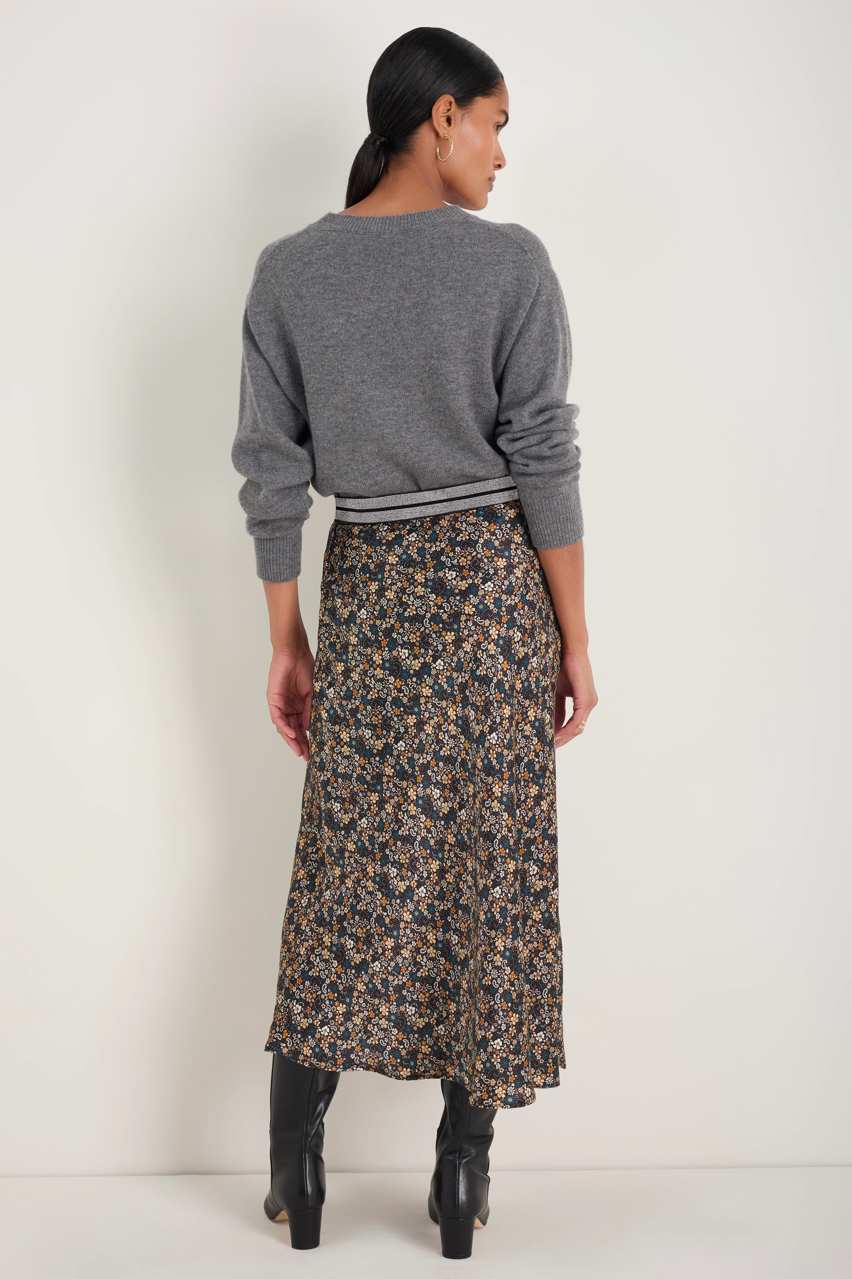 Ella Silk Skirt - Retro Floral Scarf - Image 4