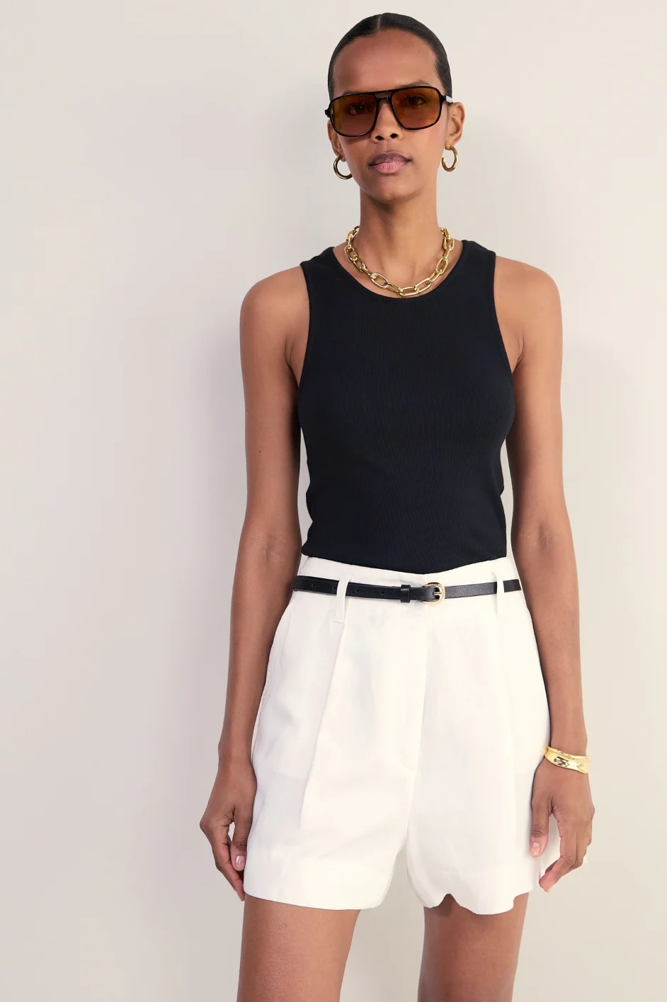 Elle Ribbed Vest - Black