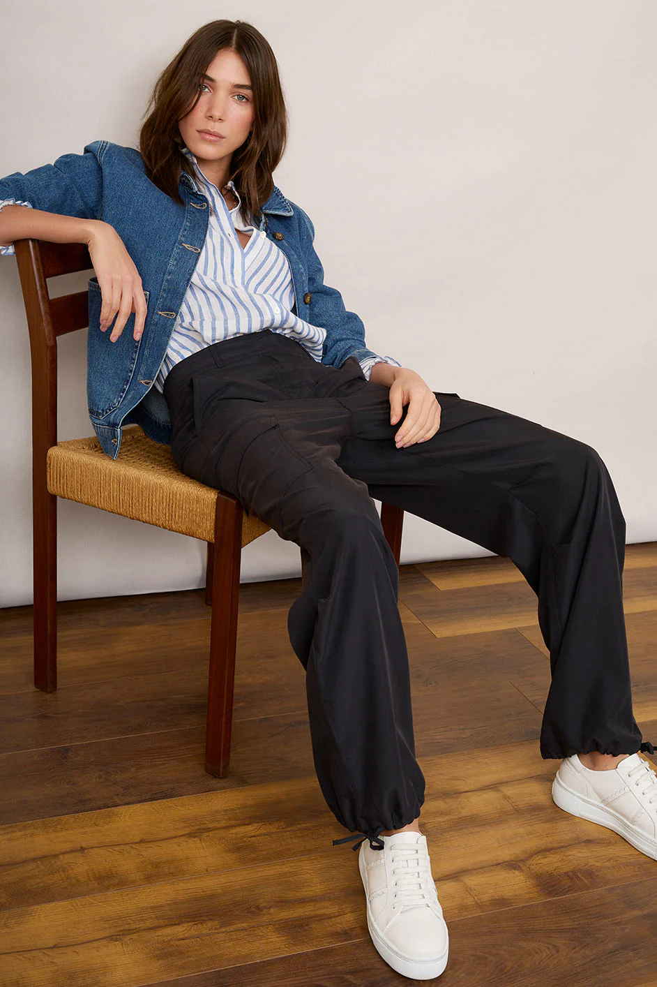 Ellie Cargo Parachute Trouser - Black - Image 2