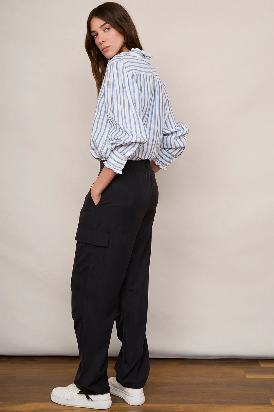 Ellie Cargo Parachute Trouser - Black - Image 3