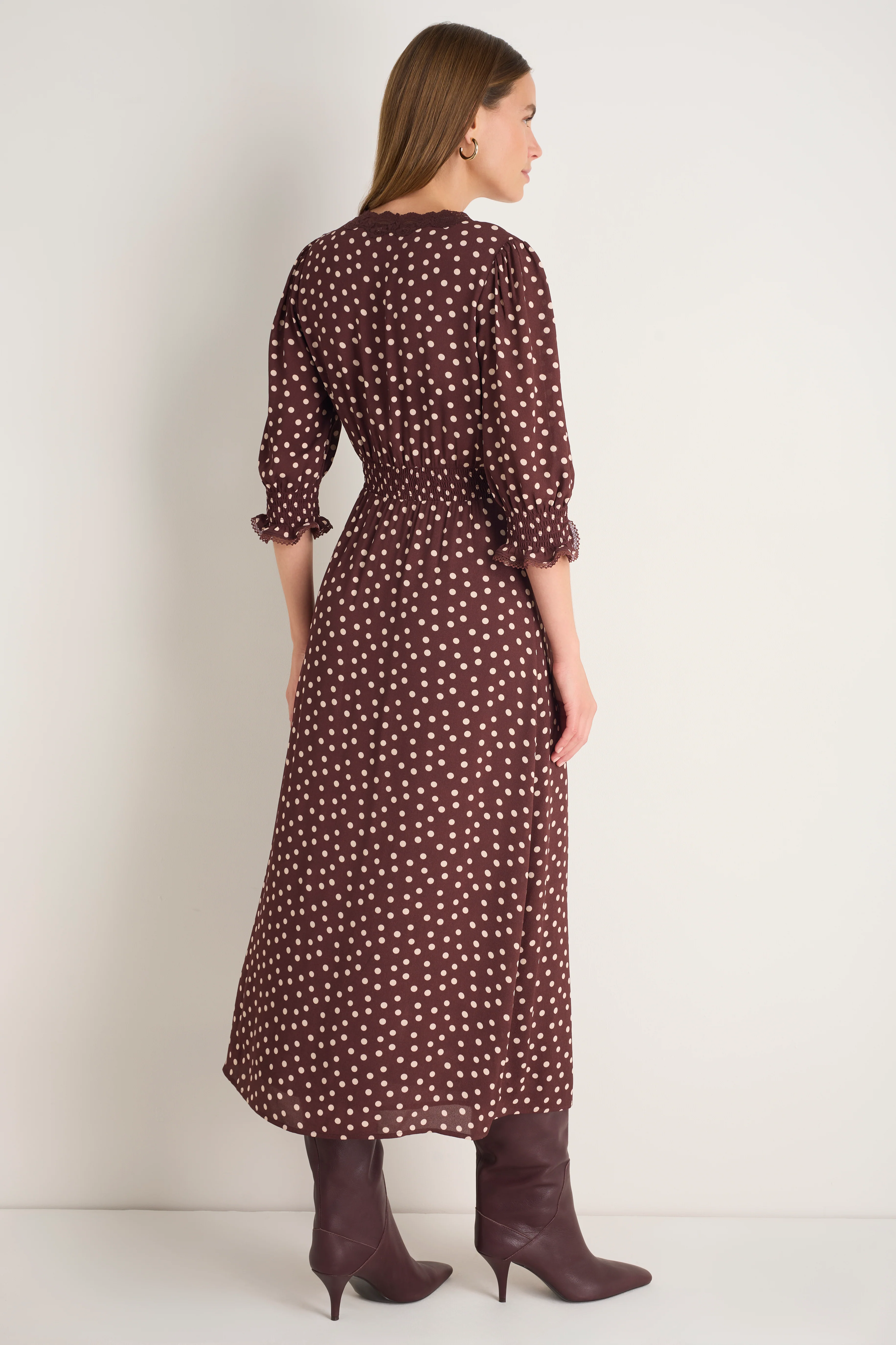 Elodie Dress - Mocha Spot - Image 3