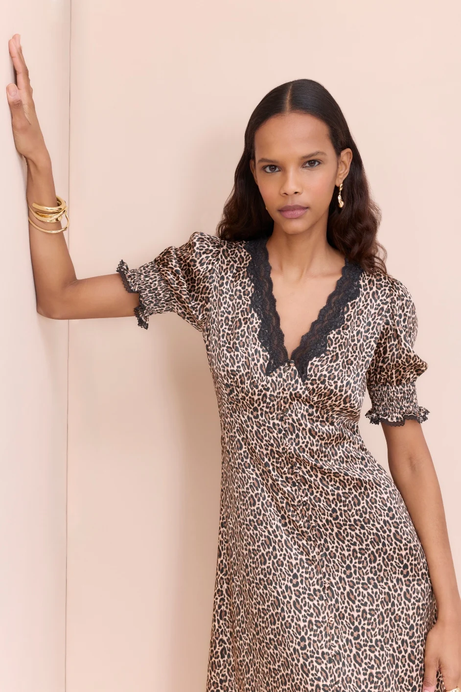 Eloise Silk Dress - Leopard - Image 2