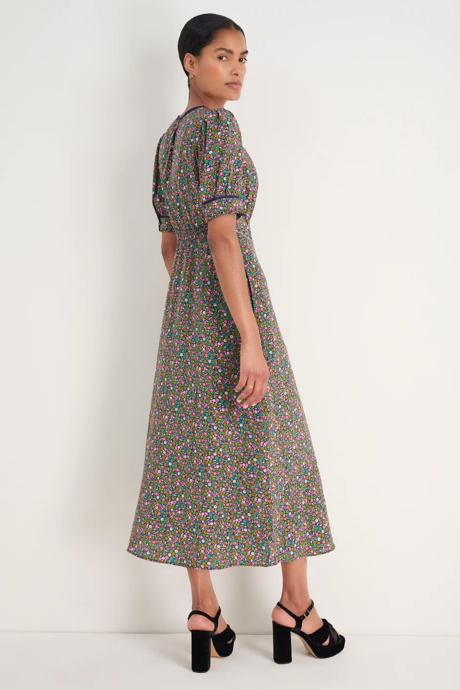 Elsie Silk Dress - Ditsy Floral - Image 3
