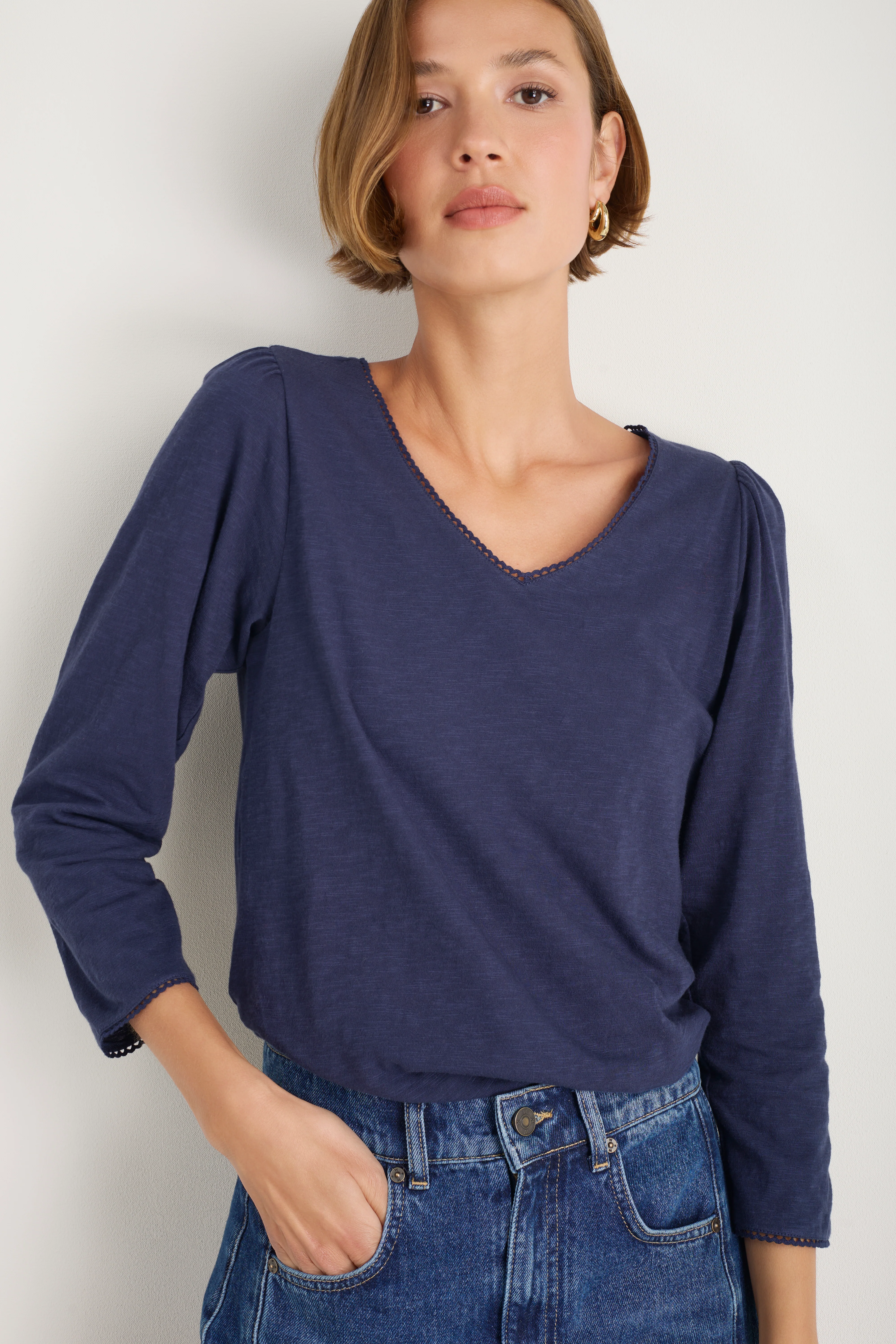 Elyna 3/4 Sleeve Tee - Midnight - Image 3