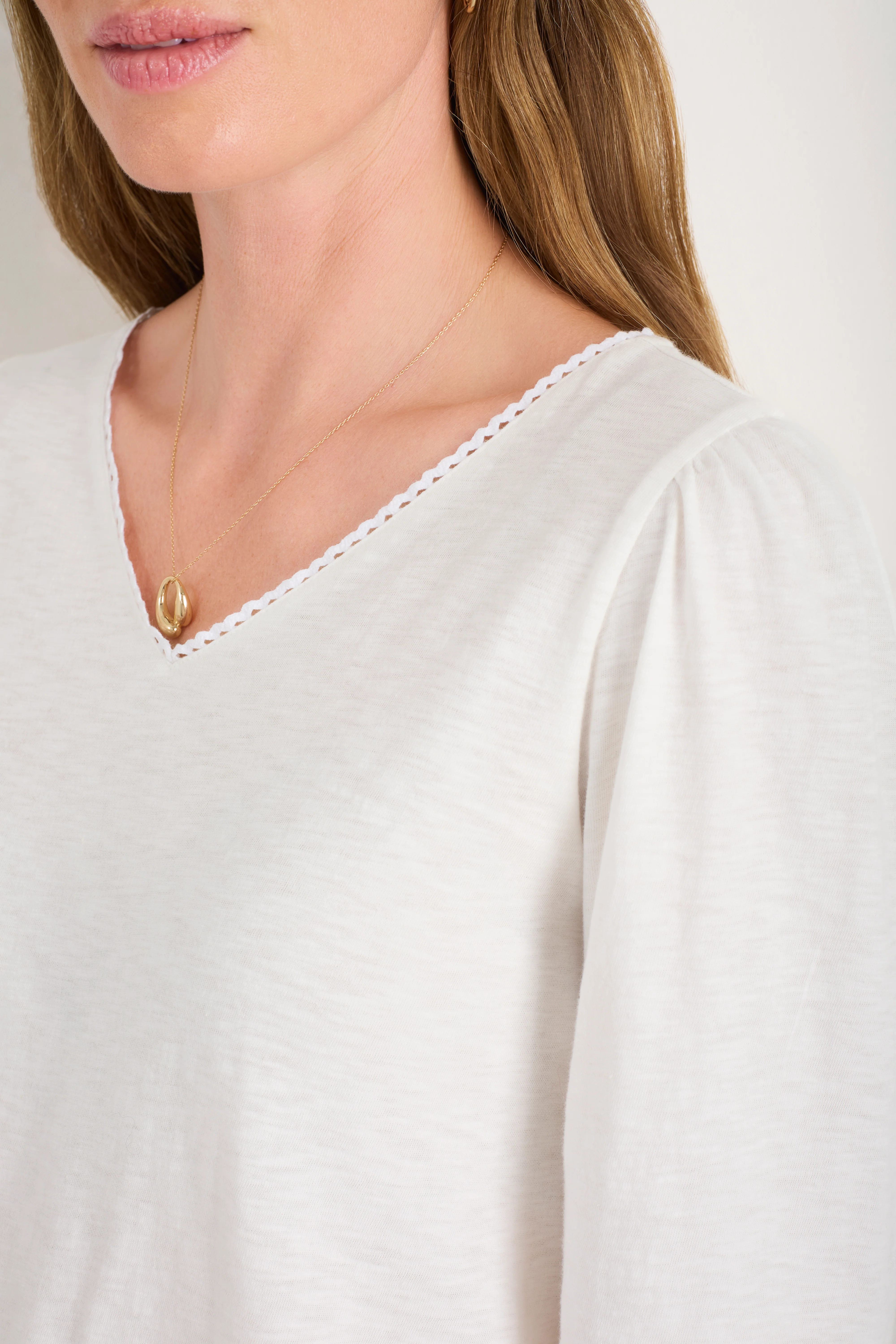 Elyna 3/4 Sleeve Tee - White - Image 2