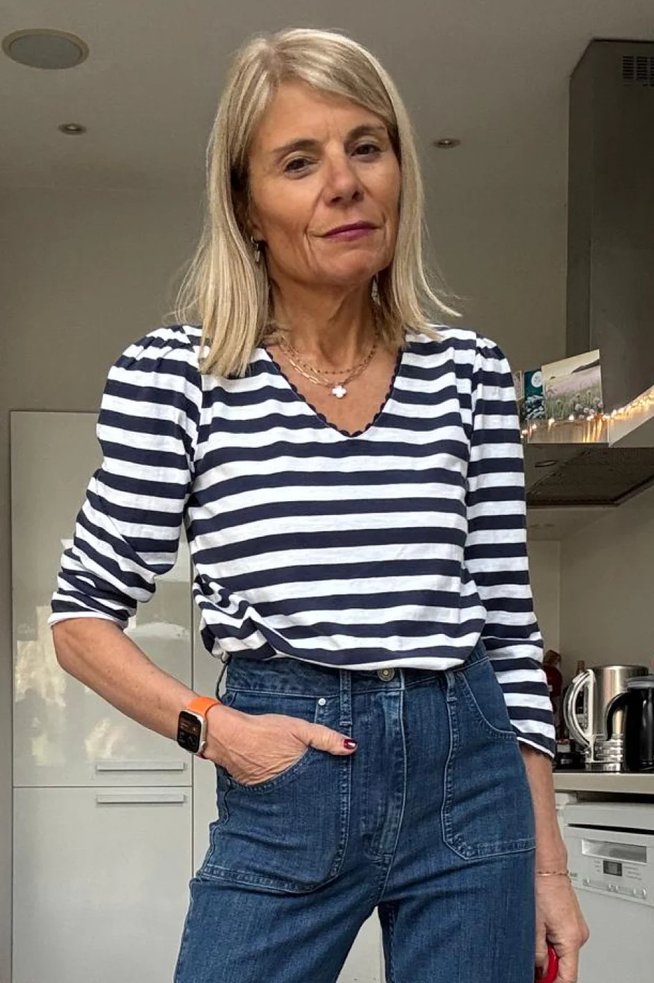Elyna Tee - Midnight/Ivory Stripe - Image 10