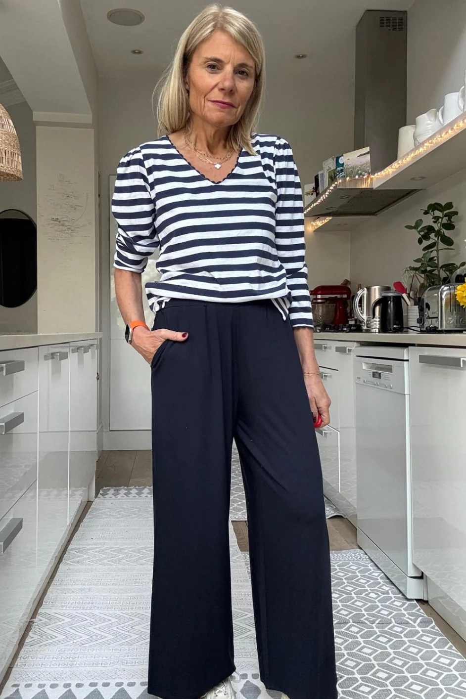 Elyna Tee - Midnight/Ivory Stripe - Image 11