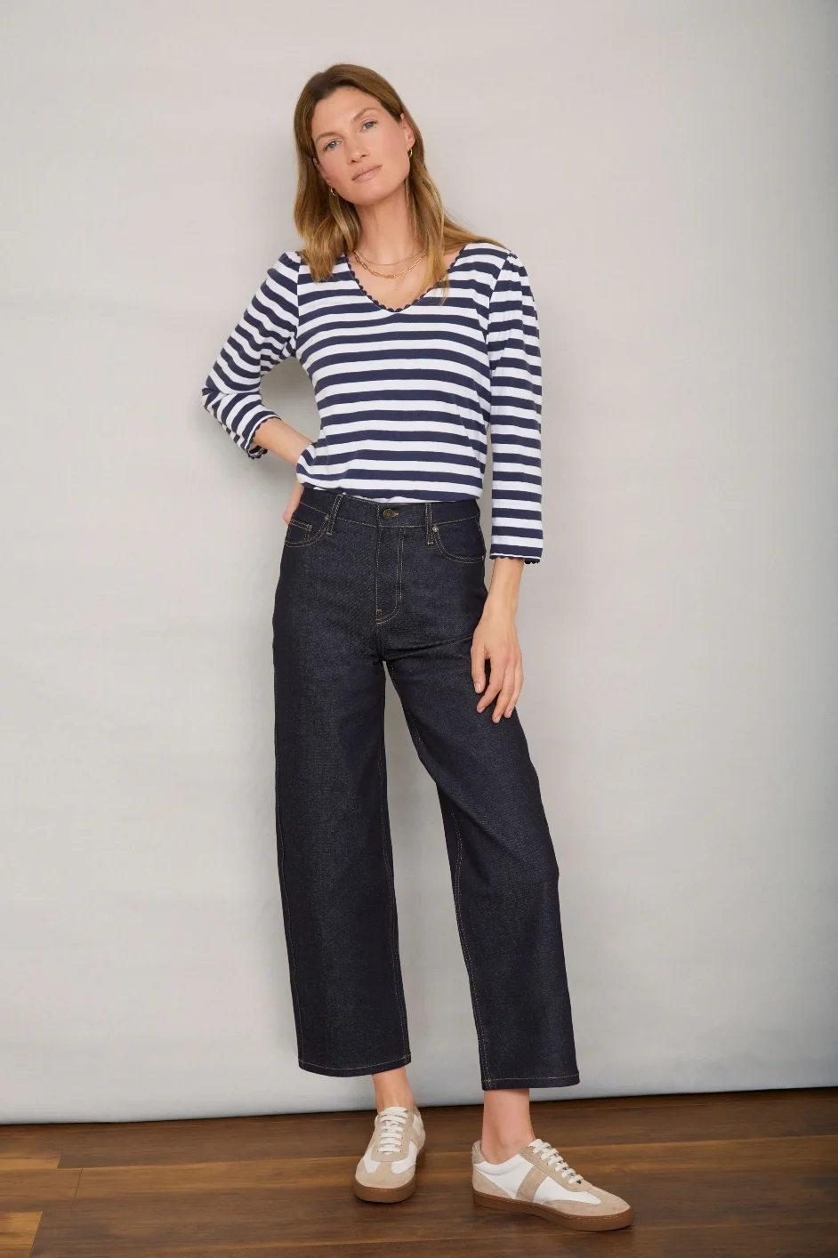 Elyna Tee - Midnight/Ivory Stripe - Image 6