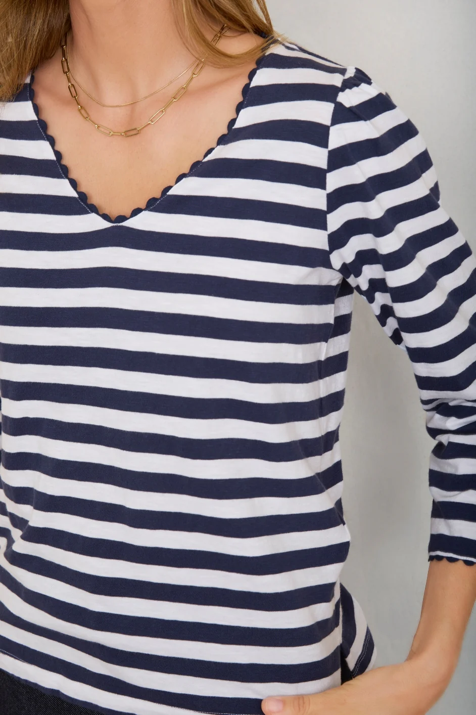 Elyna Tee - Midnight/Ivory Stripe - Image 9