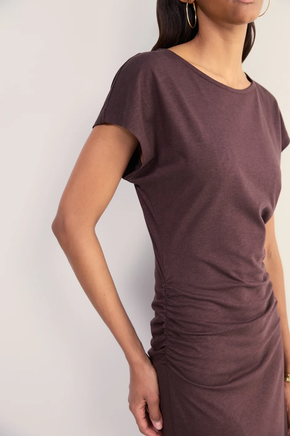 Esme Jersey Dress - Chocolate - Image 2