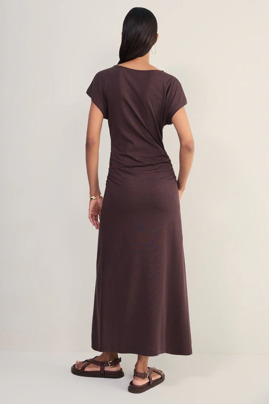 Esme Jersey Dress - Chocolate - Image 3