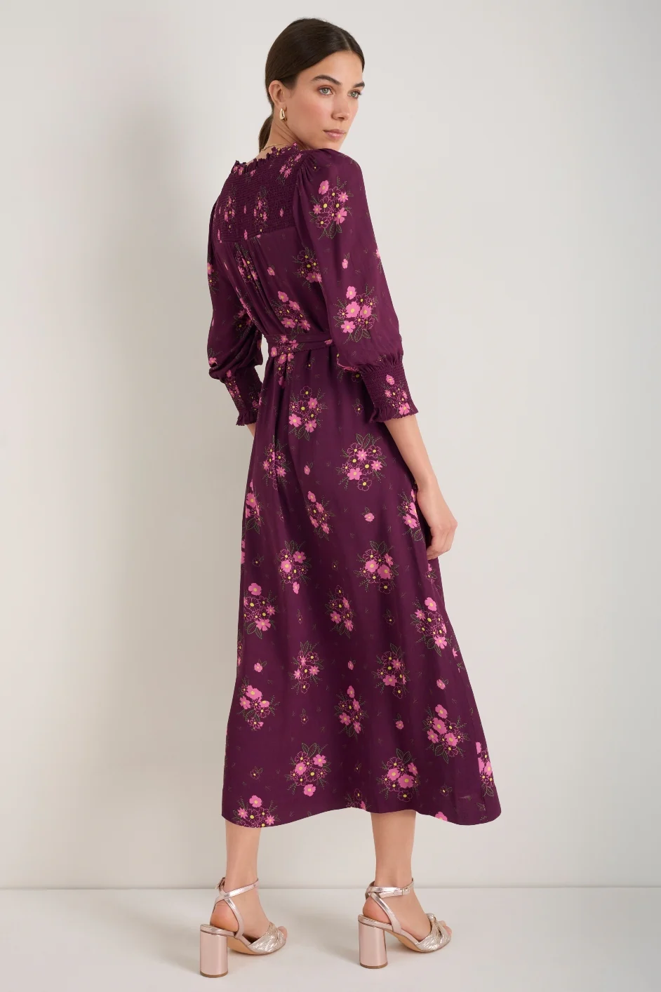 Ettie Shirt Dress - Merlot Spaced Floral - Image 3