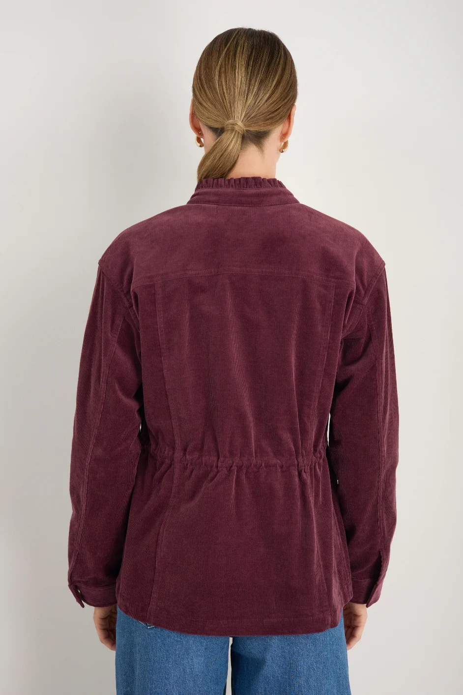 Eva Pin Cord Jacket - Merlot - Image 4