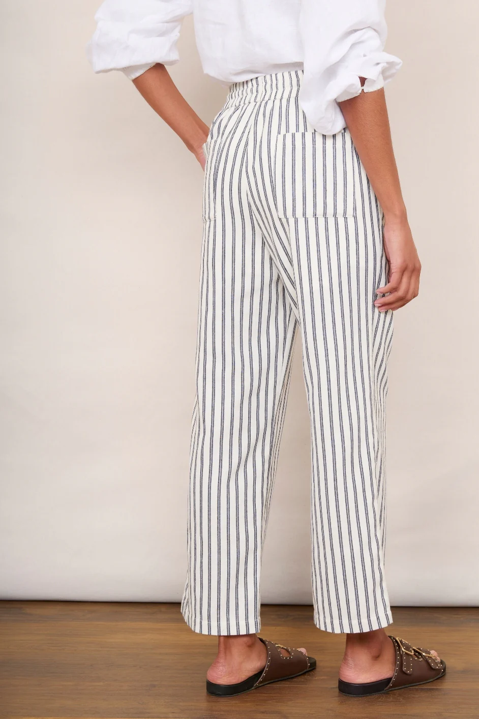 Everly Stripe Trousers - Blue/Ivory - Image 6